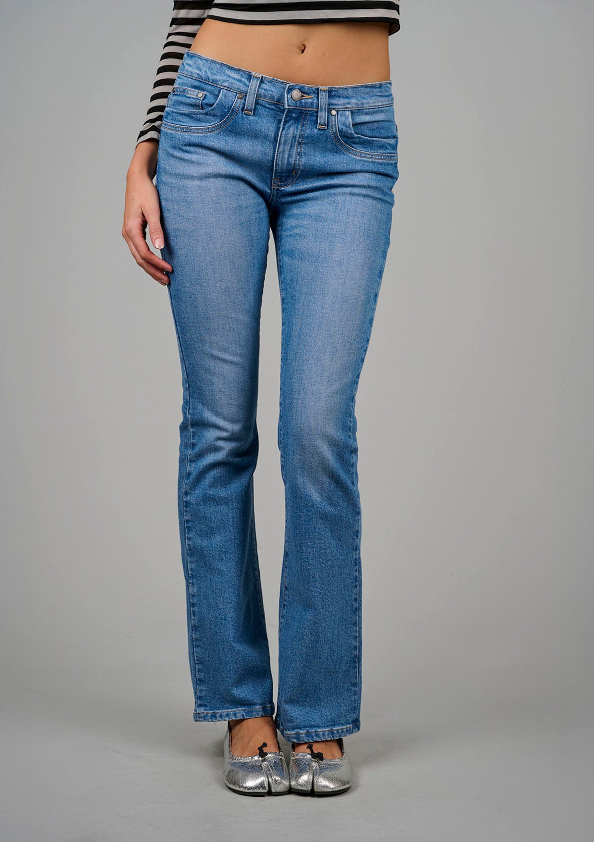 Killer Low Rise Bootcut Jean - Pale Vintage Blue