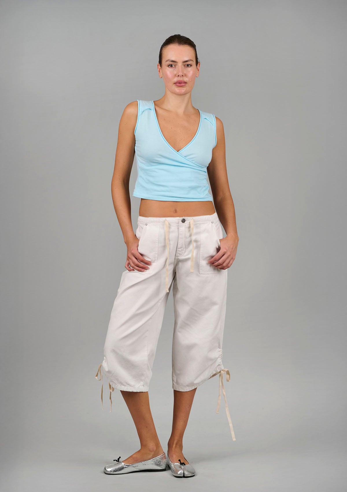 Big Bully Capri Pant - White