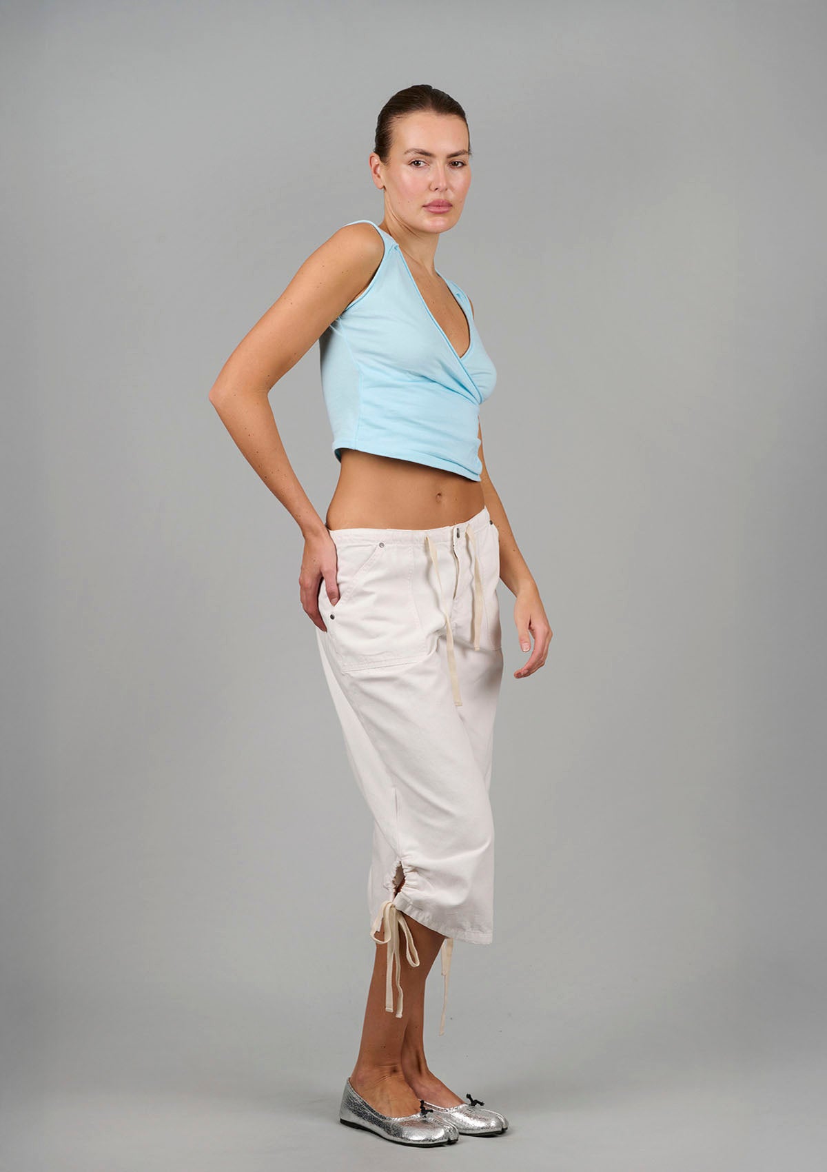 Big Bully Capri Pant - White