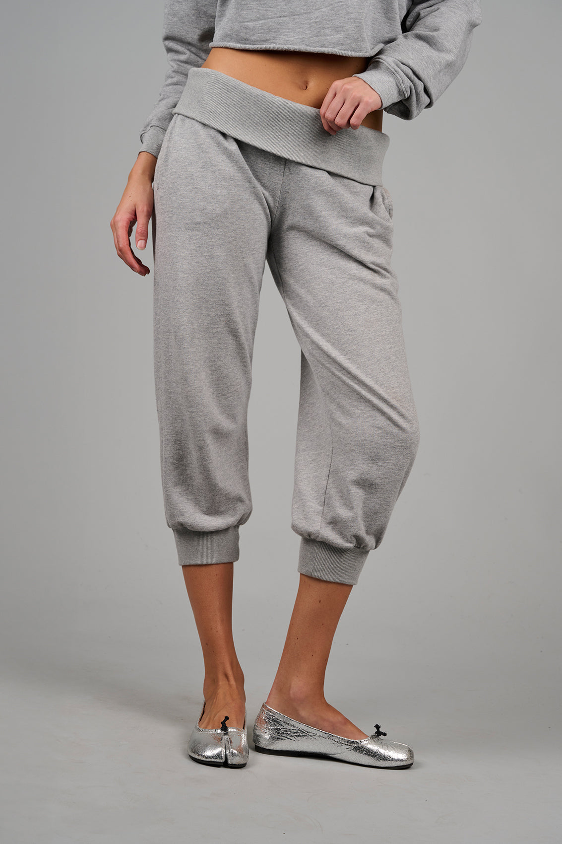 Weekender Capri Track Pant - Grey Marl