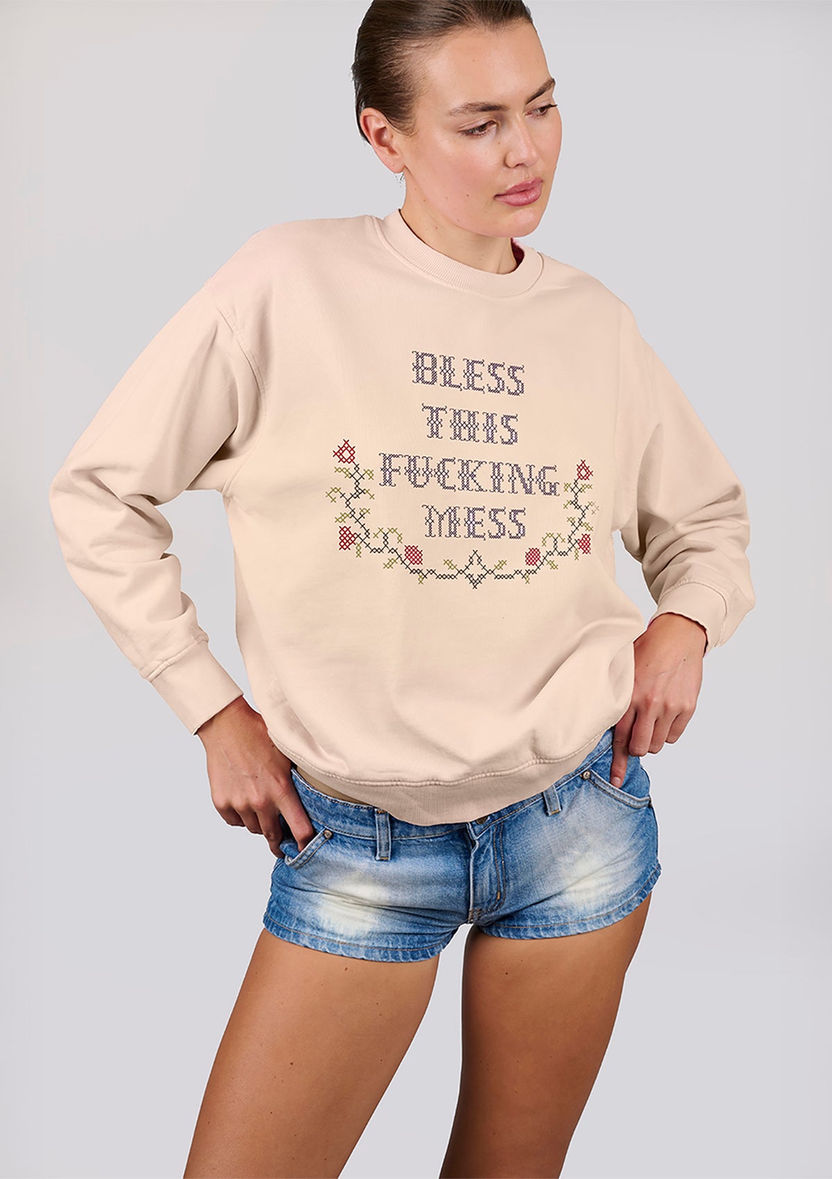 Bless This Mess Sweat - Milk