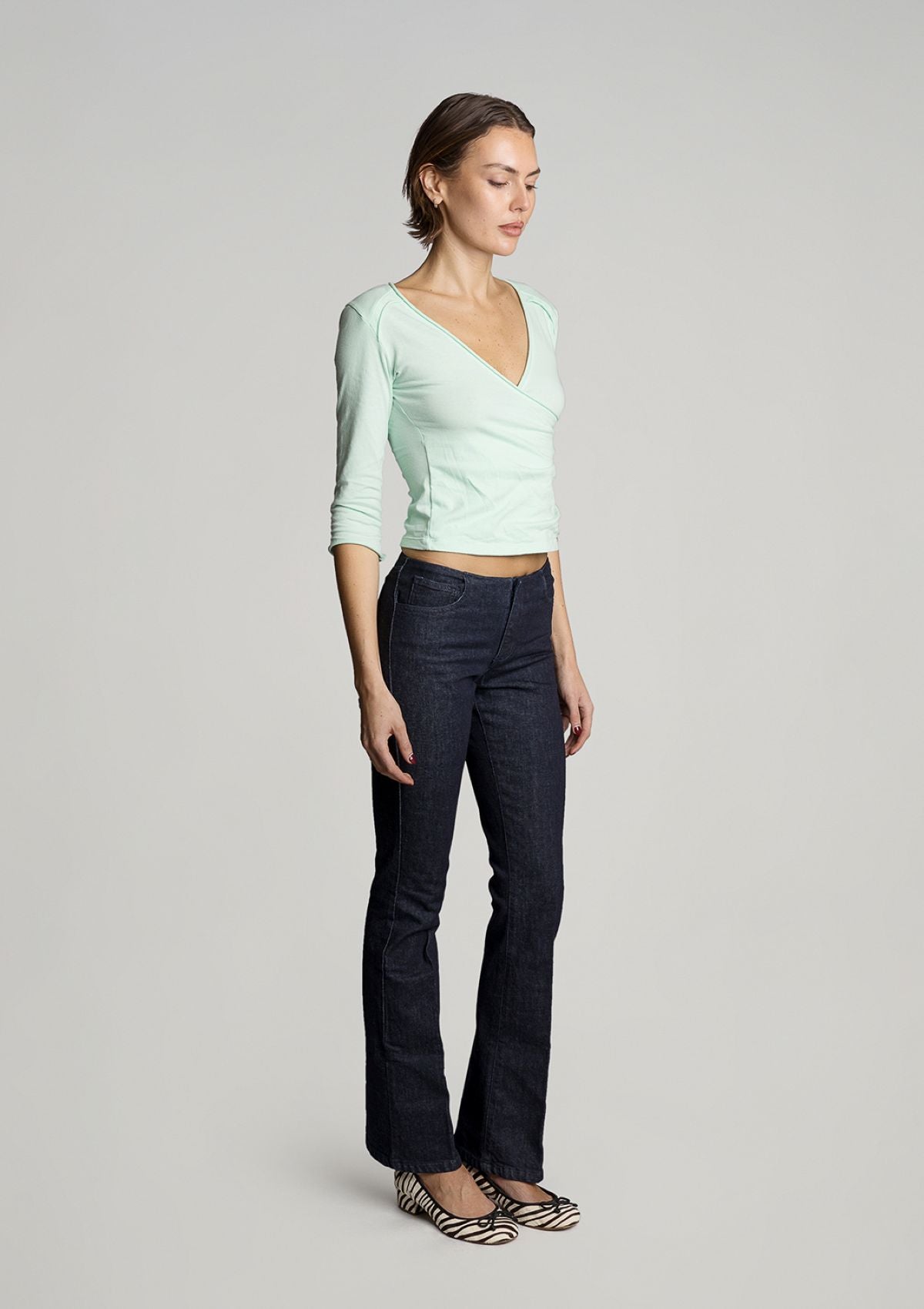 No Biggie 3/4 Sleeve Top - Spearmint Green