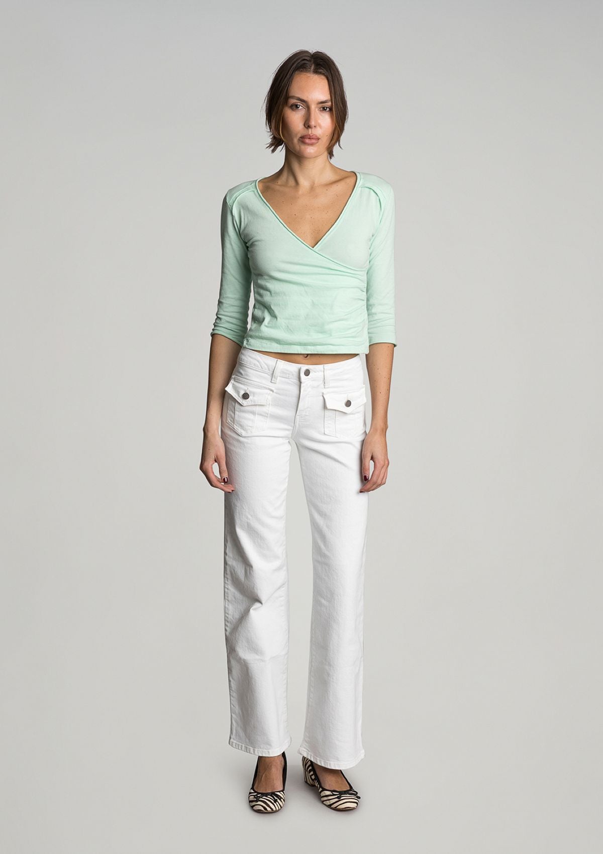 No Biggie 3/4 Sleeve Top - Spearmint Green