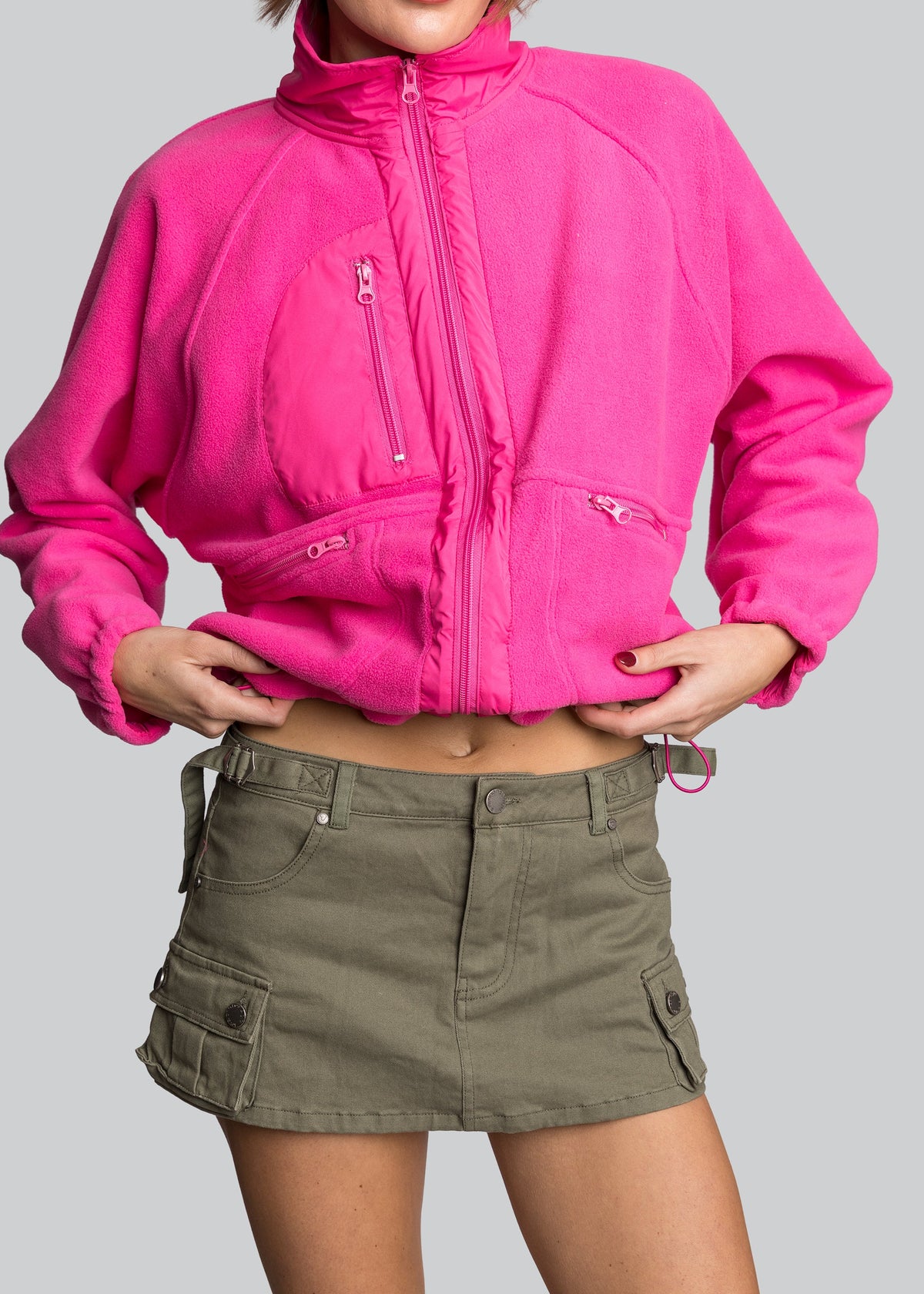 Micro Mini Military Skirt - Pale Army Green