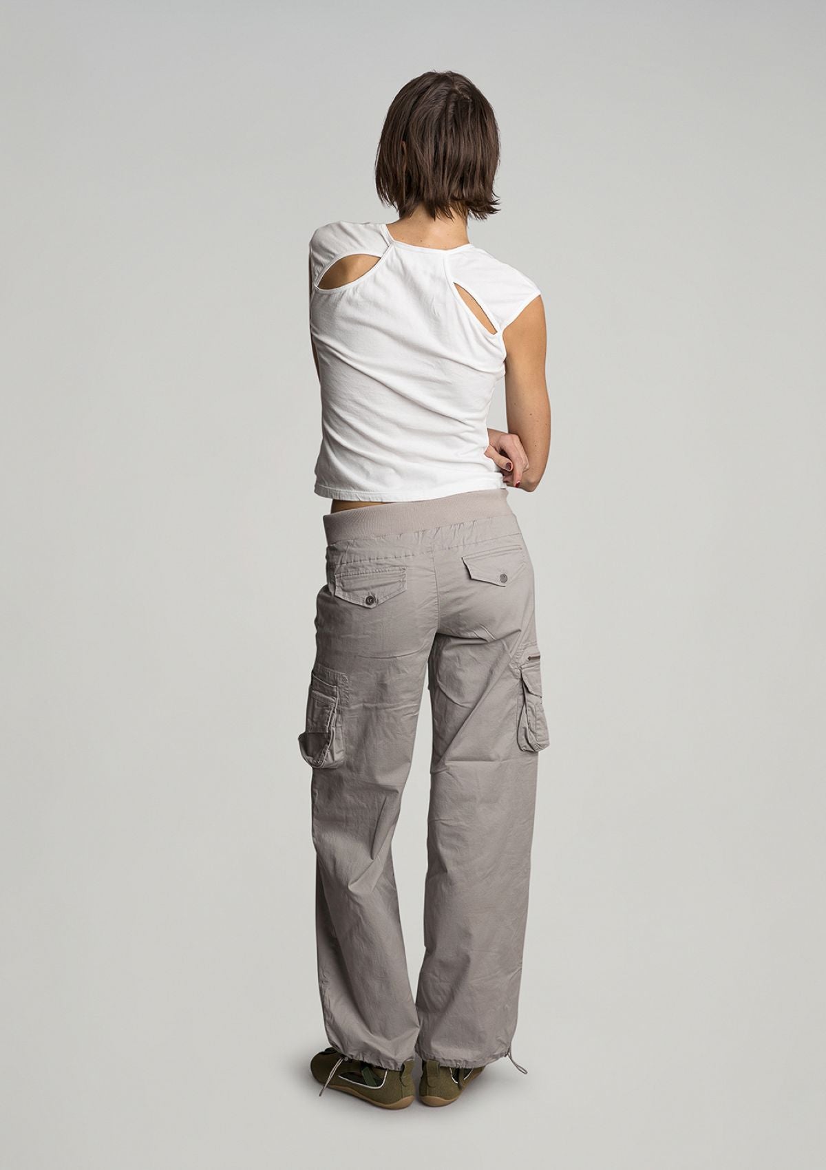 Little Rippa Rib Waist Cargo Pant - Taupe