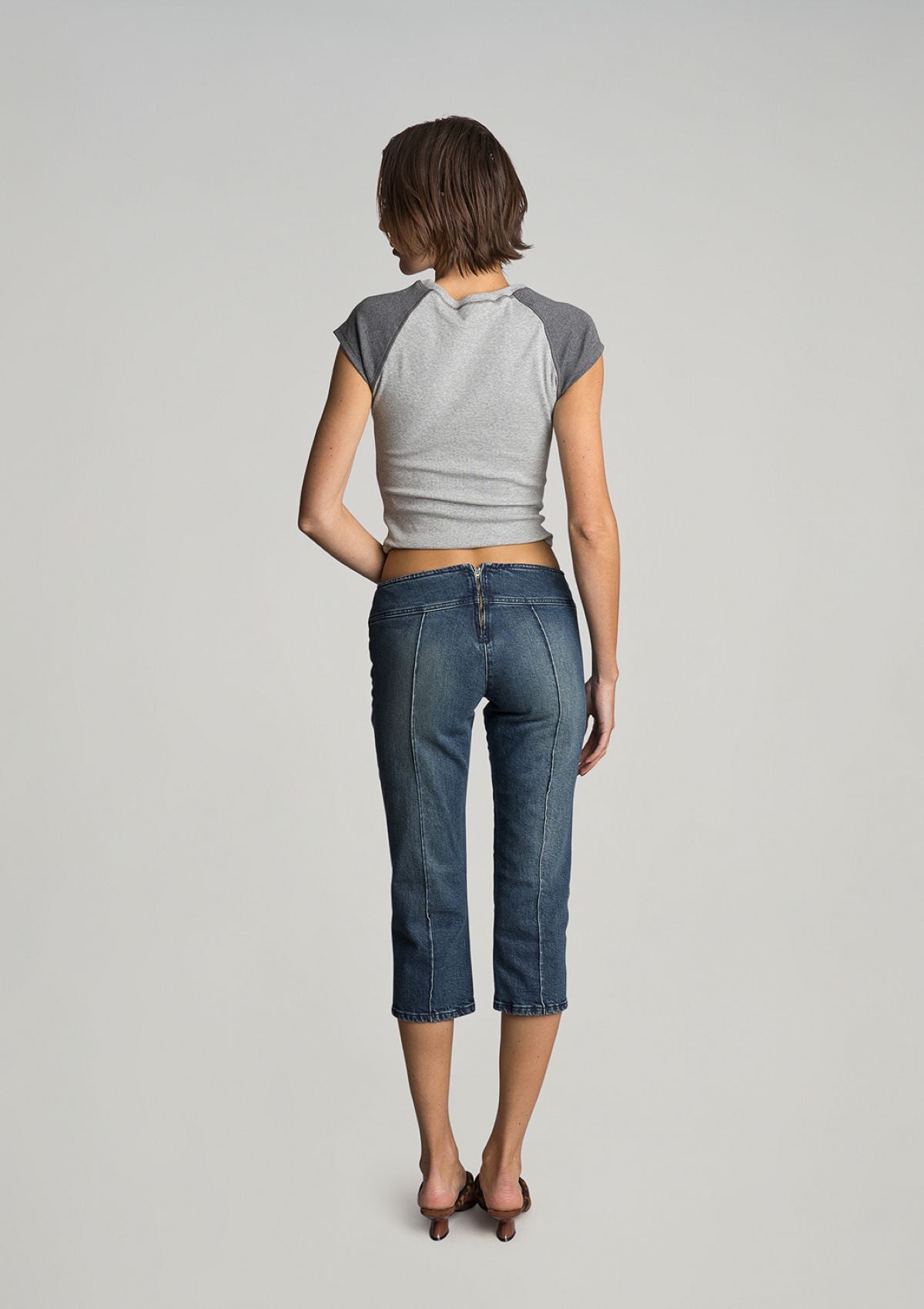 Min Rib Raglan Tee - Grey Marle