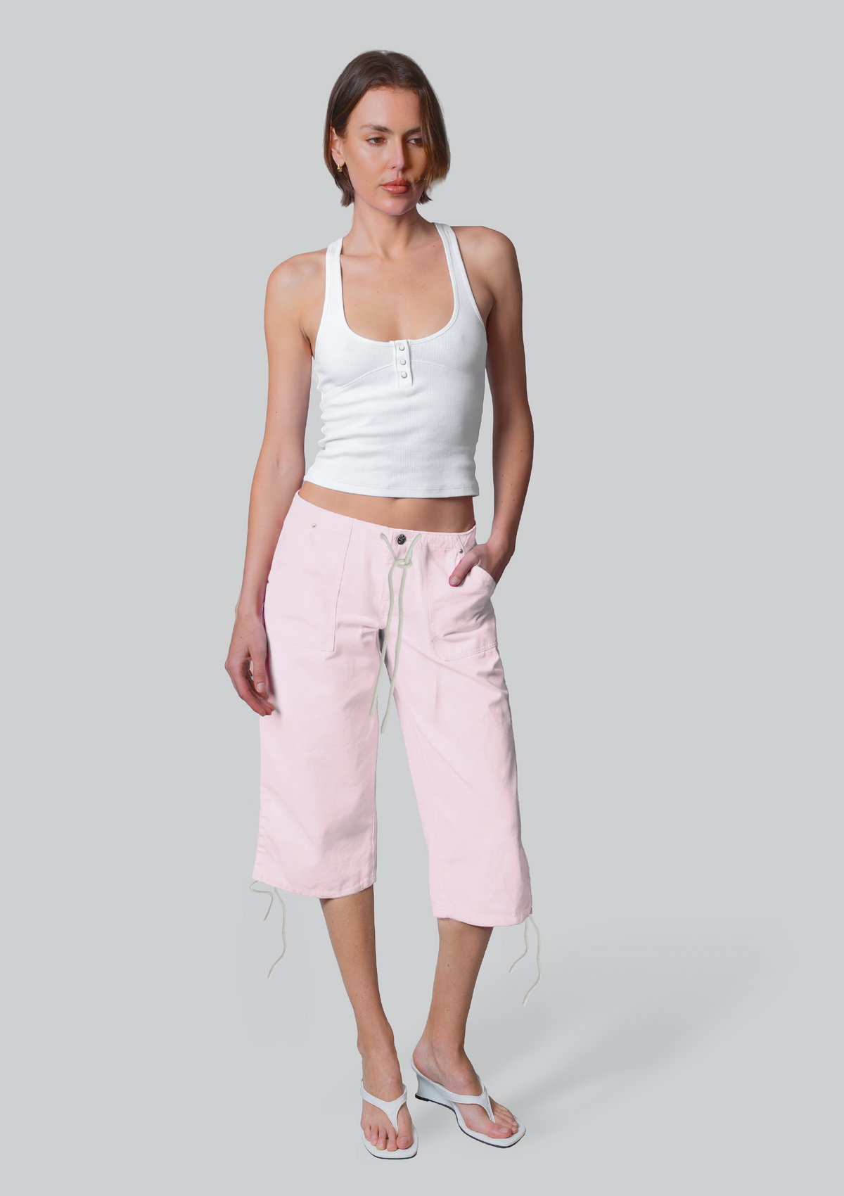 Big Bully Capri Pant - Pale Pink