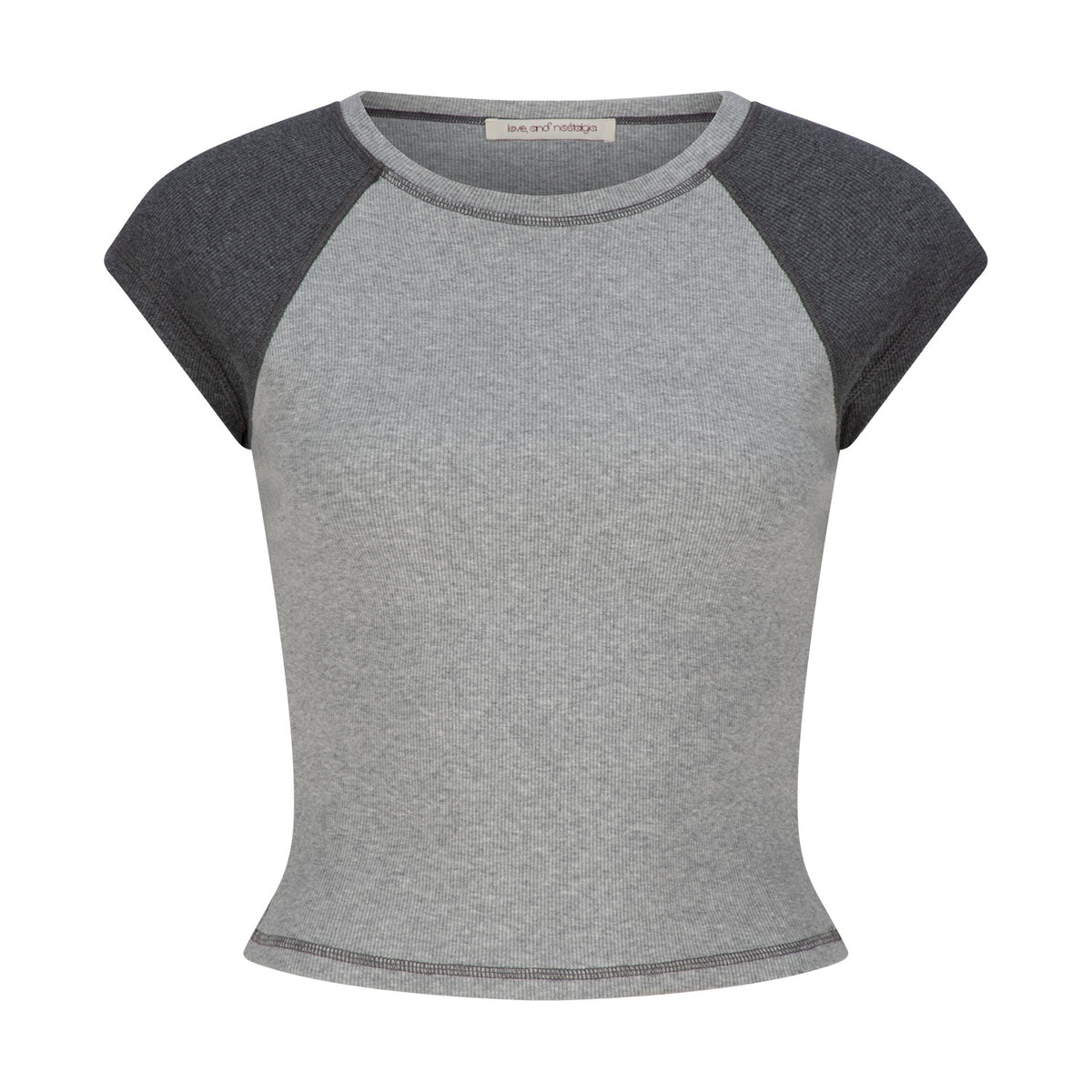 Min Rib Raglan Tee - Grey Marle