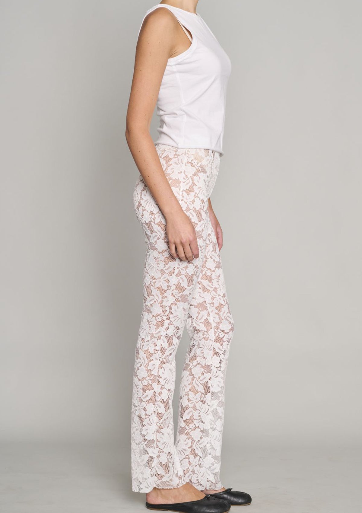 Courtney Lace Pant - White