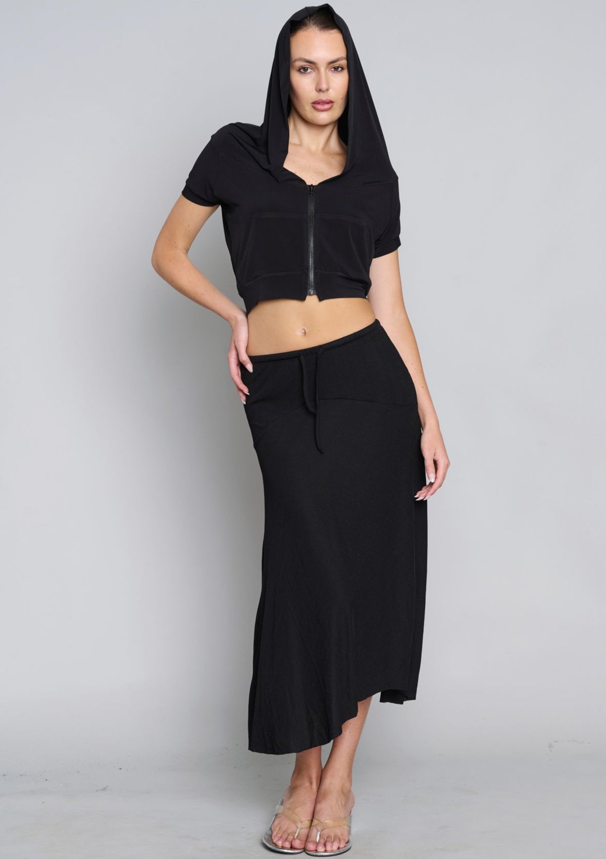 Alexa Asymmetrical Skirt - Black