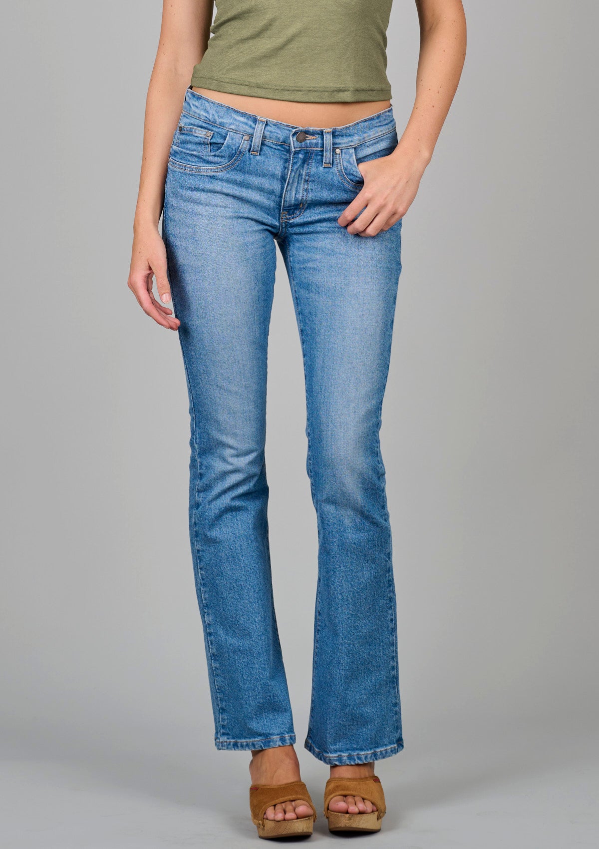 Killer Low Rise Bootcut Jean - Pale Vintage Blue