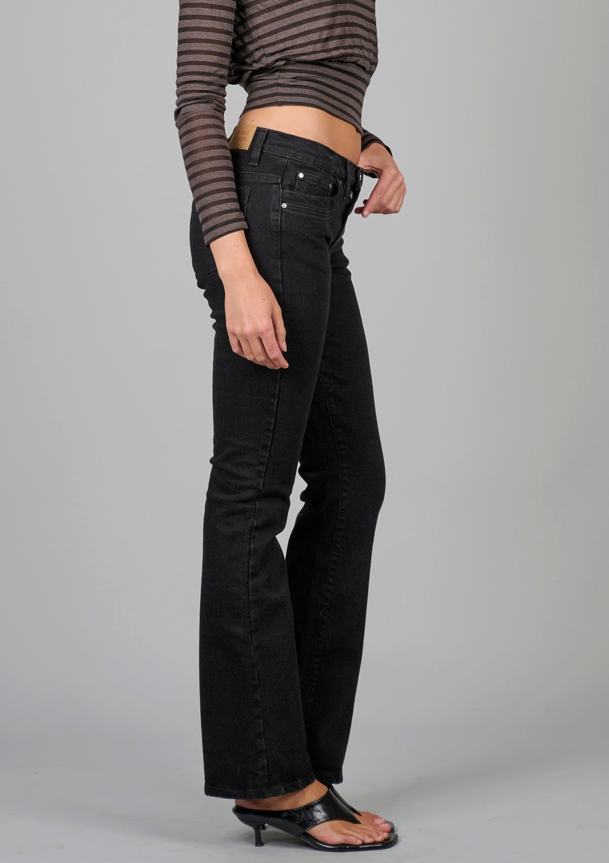 Killer Low Rise Bootcut Jean - Washed Back Black
