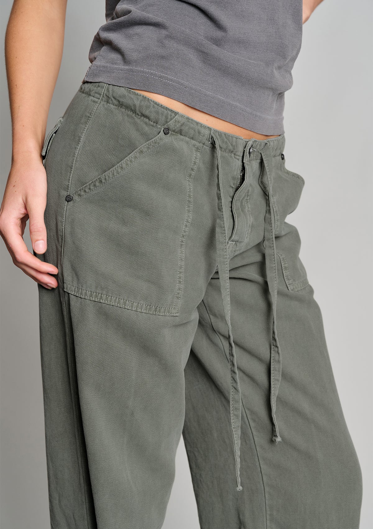 Big Baddie Pant - Army Smoke