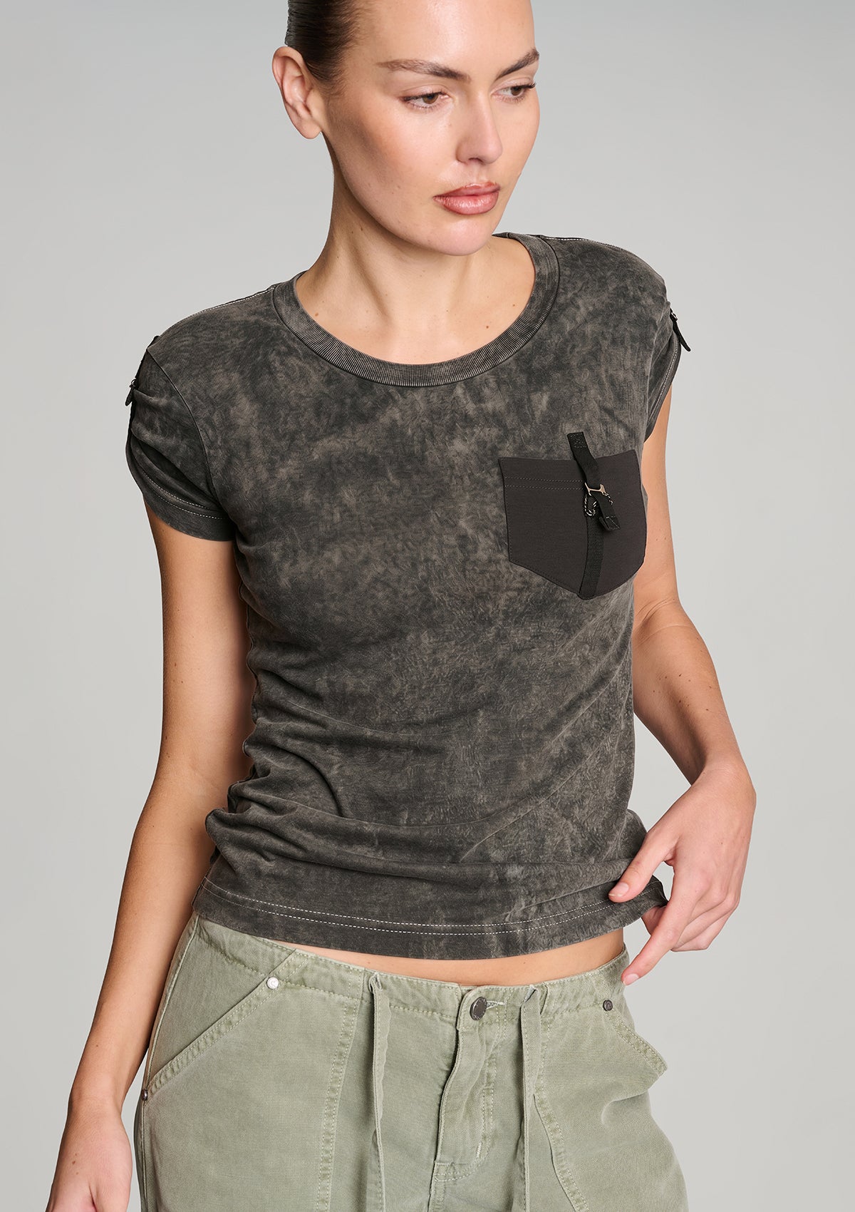 Tough Tee - Black Acid Wash
