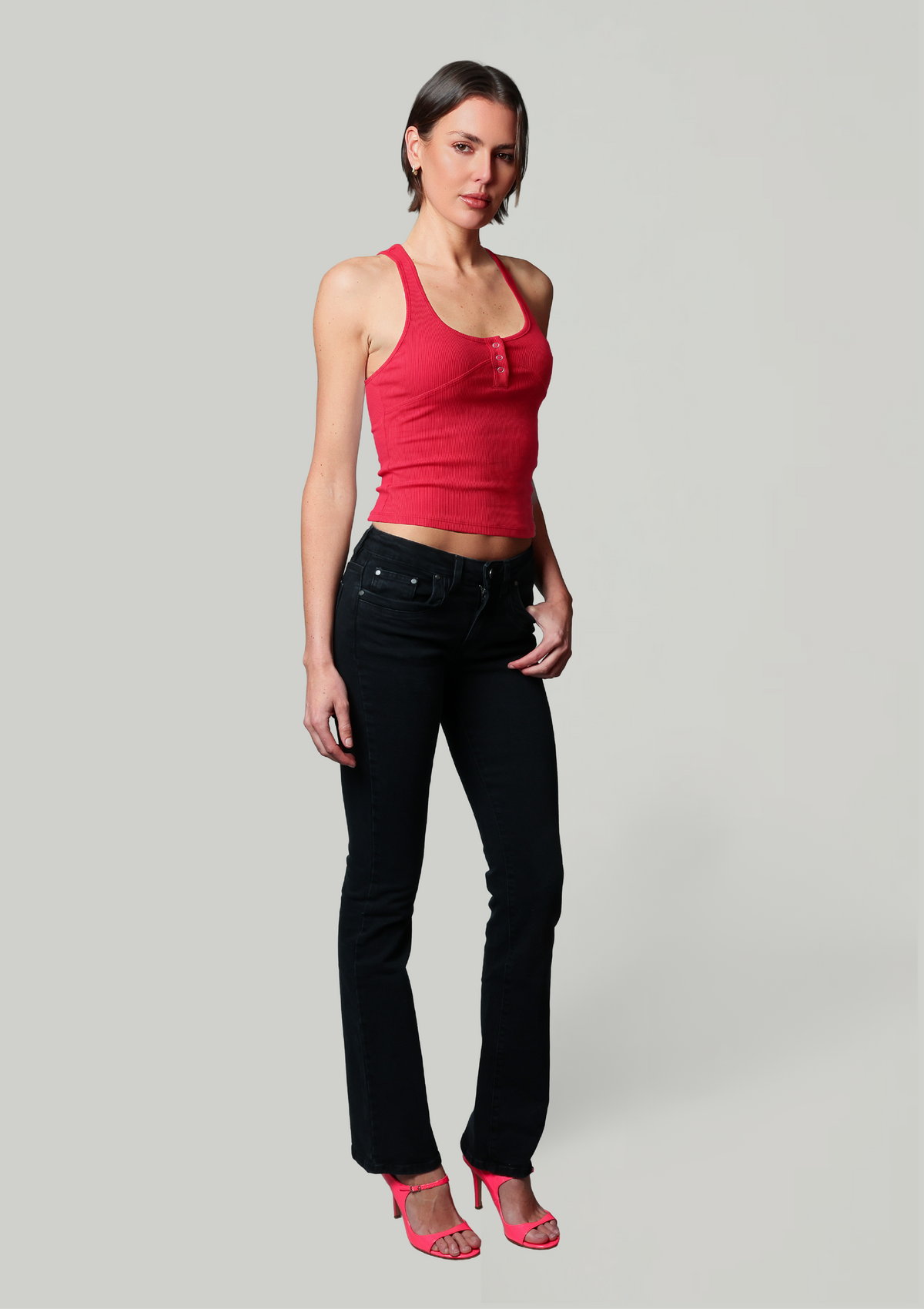 Essential Rib Racer Back - True Red