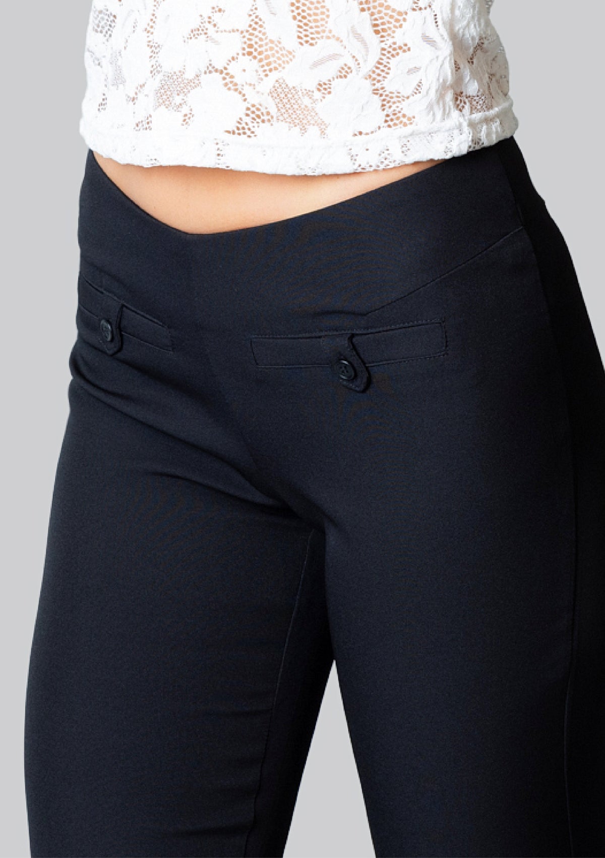 The Motor Running Loop and Button Front Pant - Black