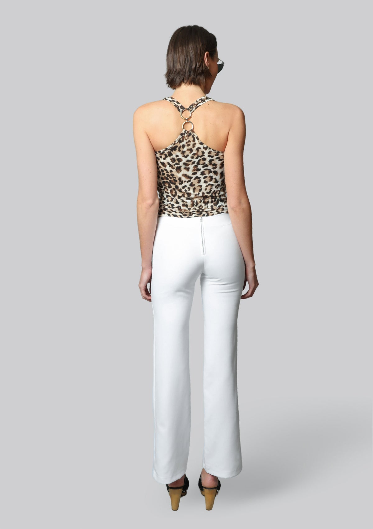 The Motor Running Loop and Button Front Pant - White