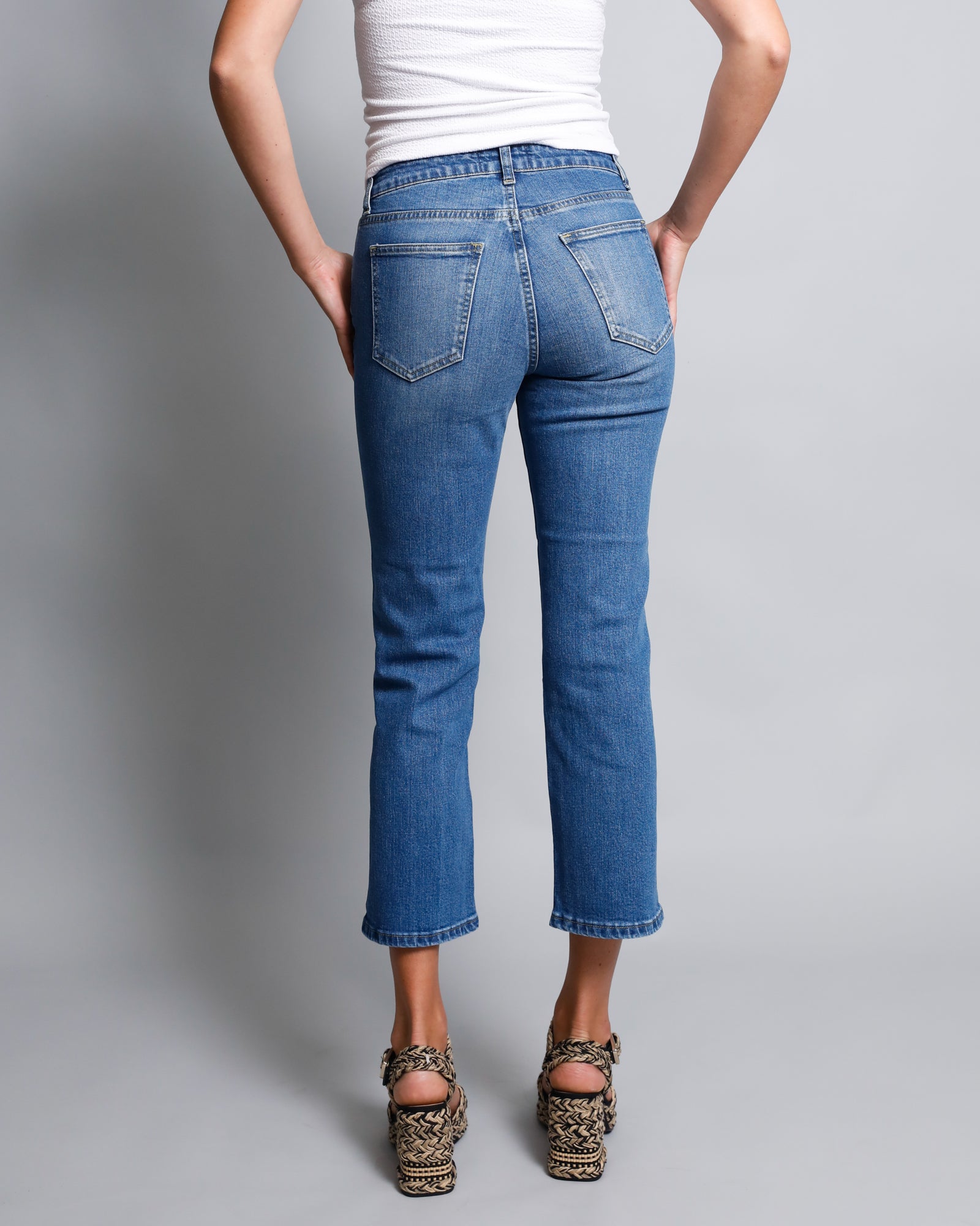 Rodger Crop Flare Jean - Mid Wash