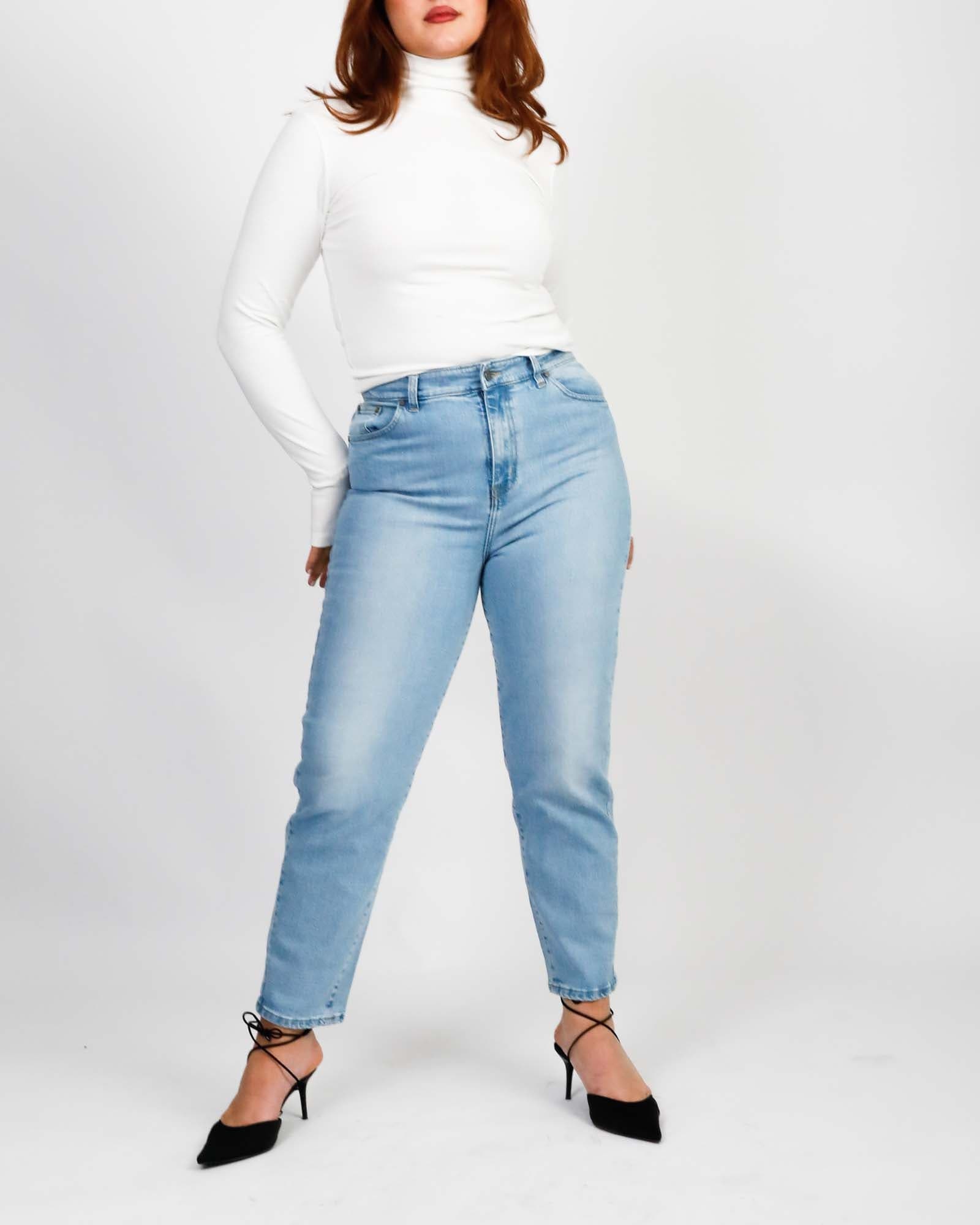 Karen 80's Mum Jean - Bondi Blue