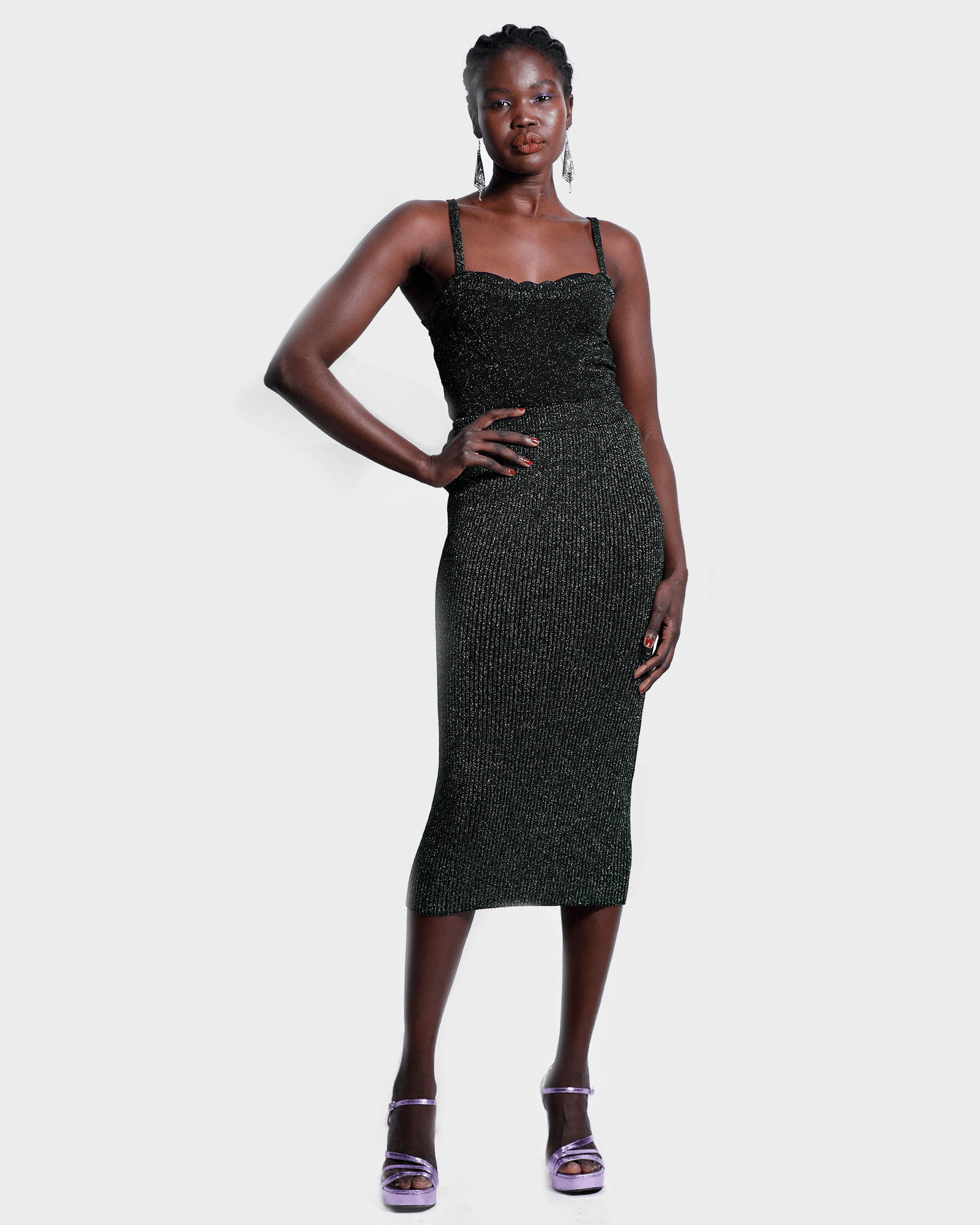 Roberta Lurex Cami - Green