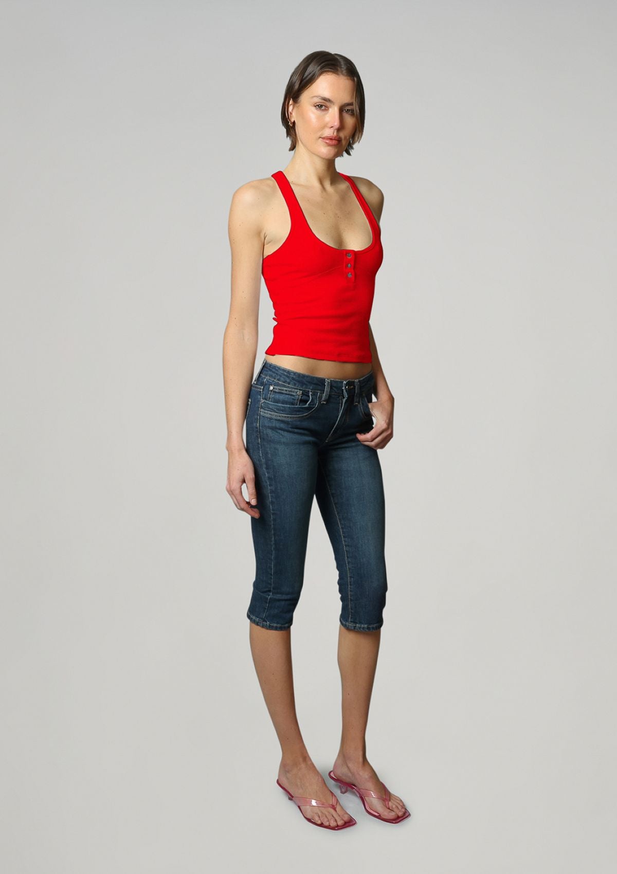 Essential Rib Racer Back - True Red