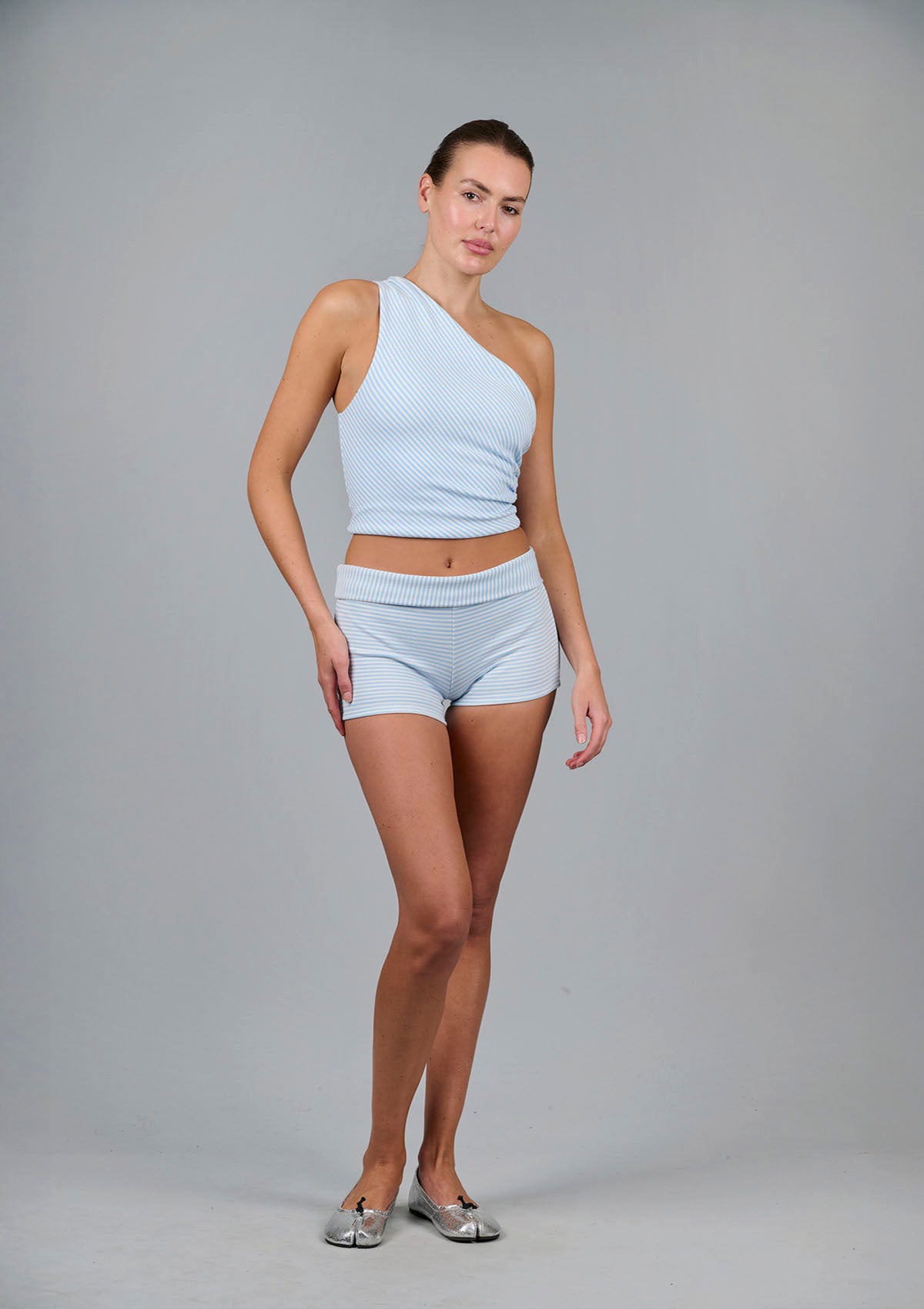 Itty-Bitty Booty Short - Blue Stripe