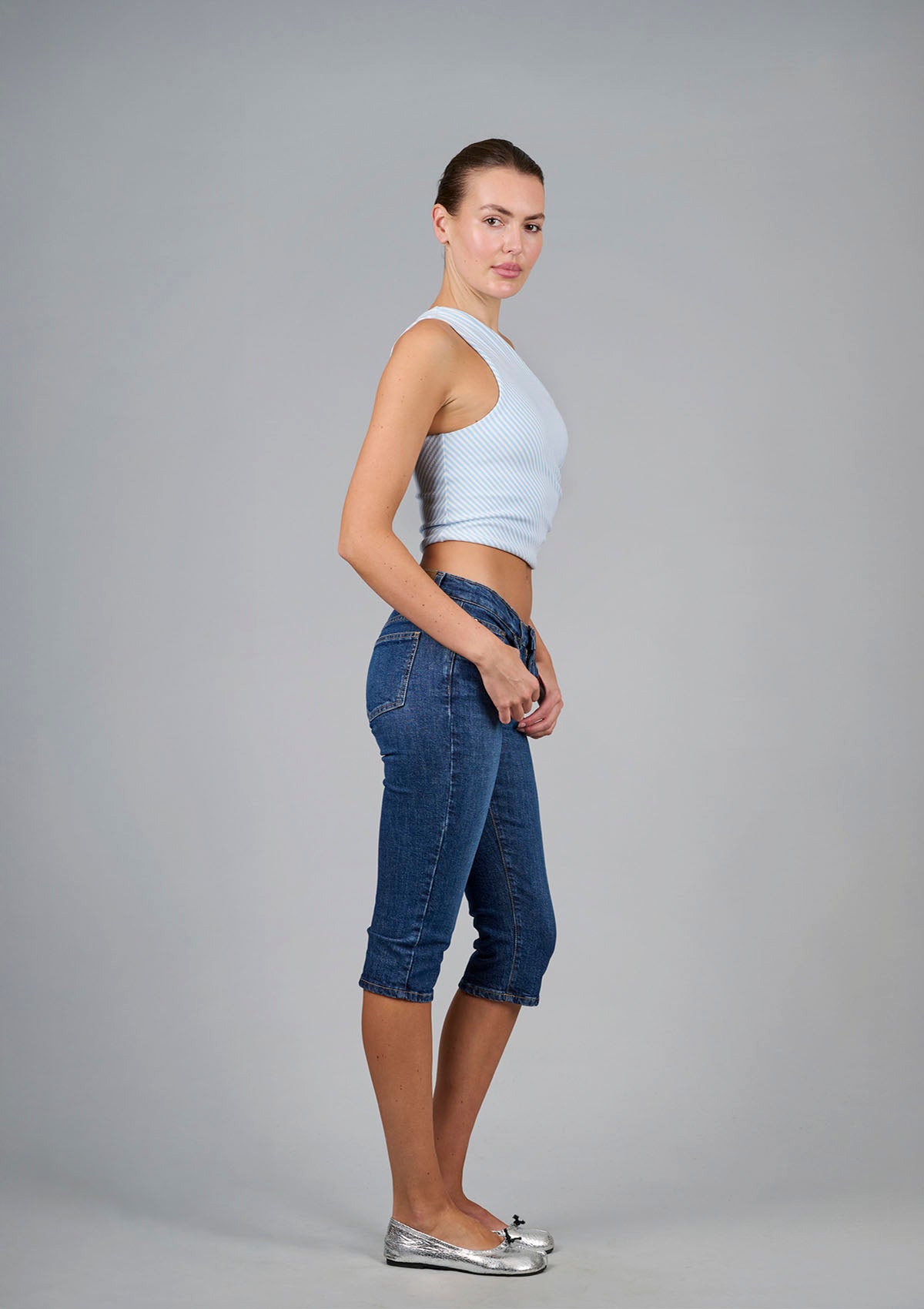 Roller Girl Top - Blue Stripe