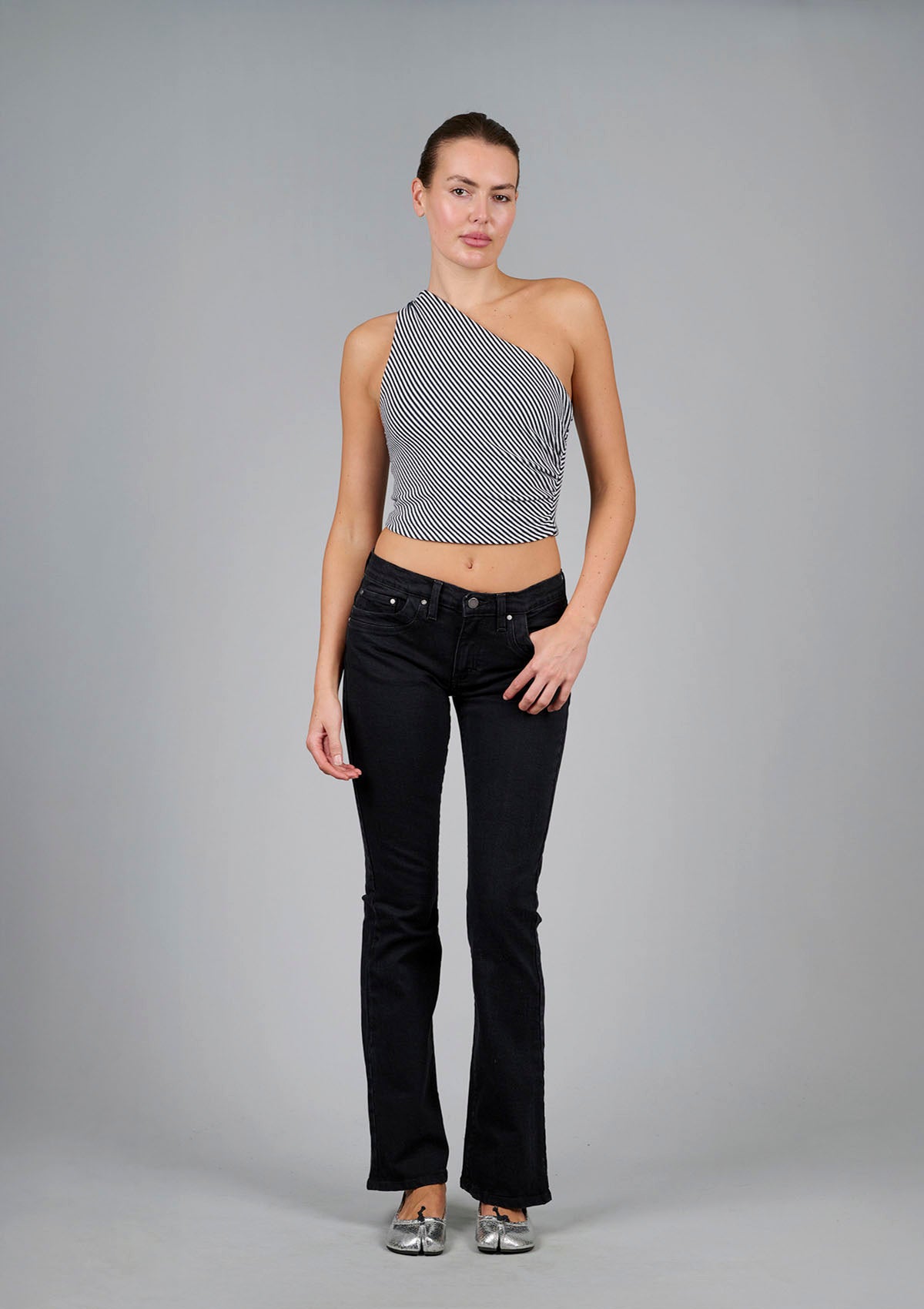 Killer Low Rise Bootcut Jean - Washed Back Black
