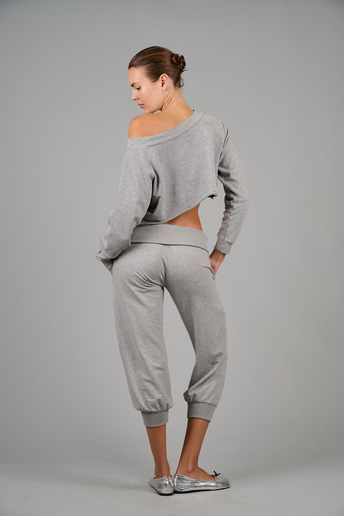 Weekender Capri Track Pant - Grey Marl
