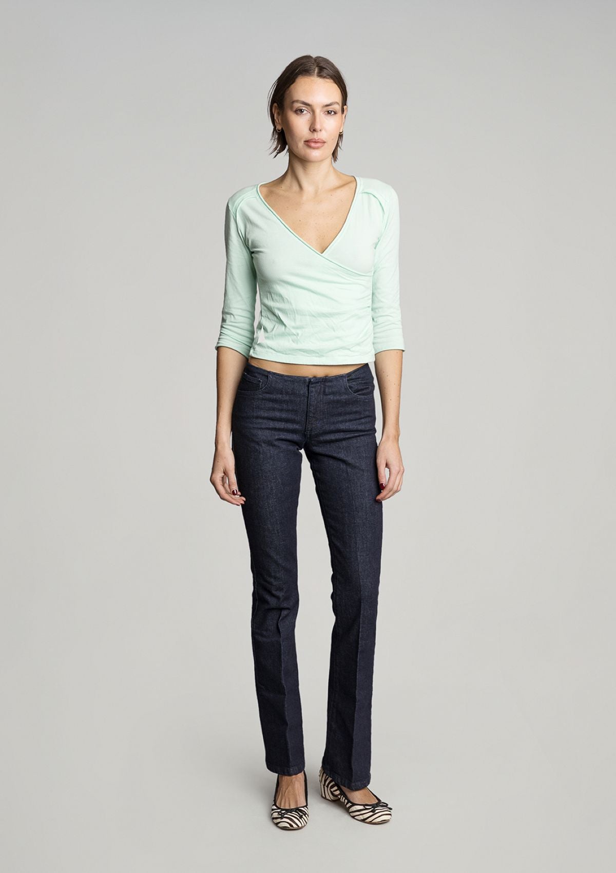 No Biggie 3/4 Sleeve Top - Spearmint Green