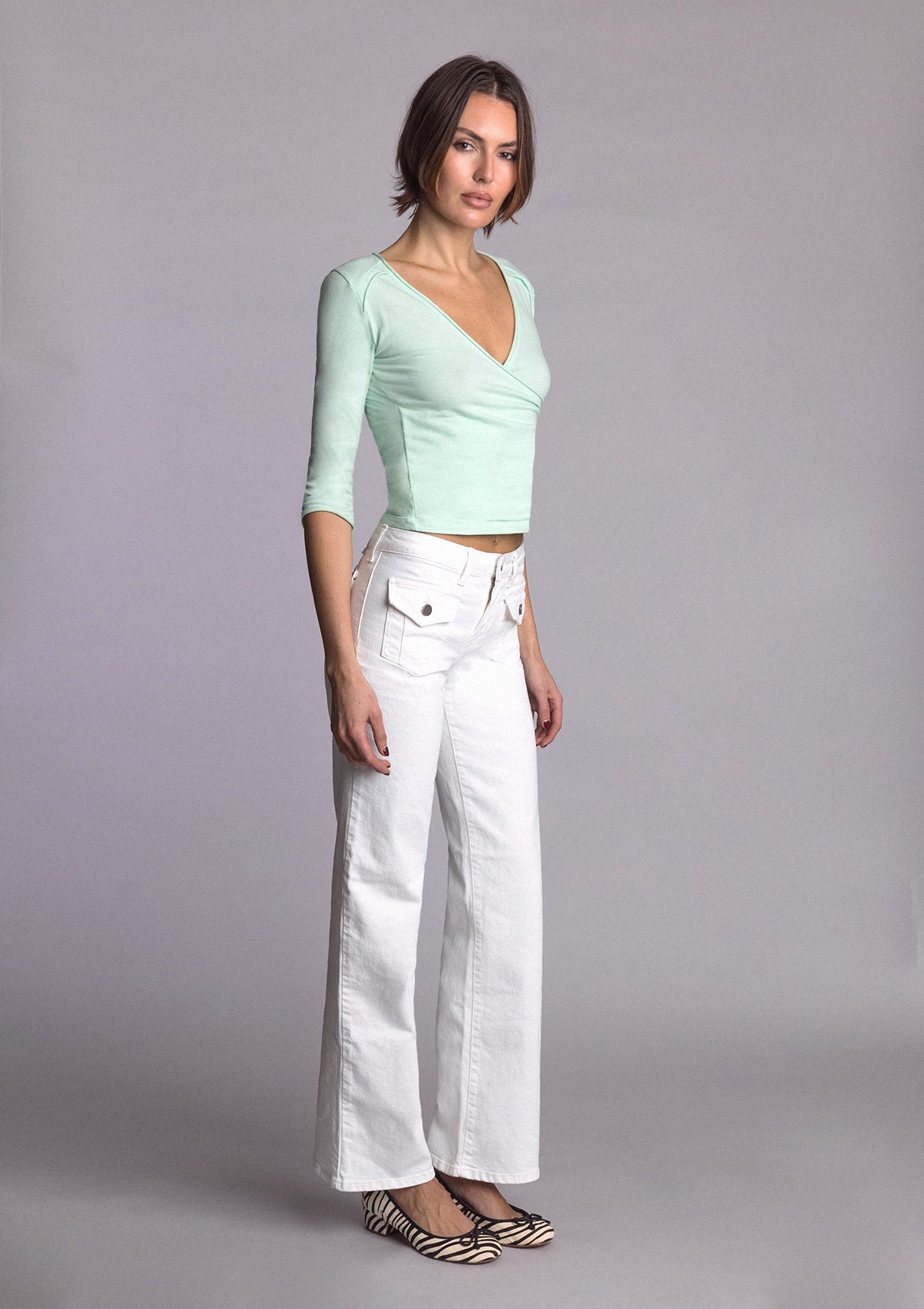Patch Pocket Bob Jean - White