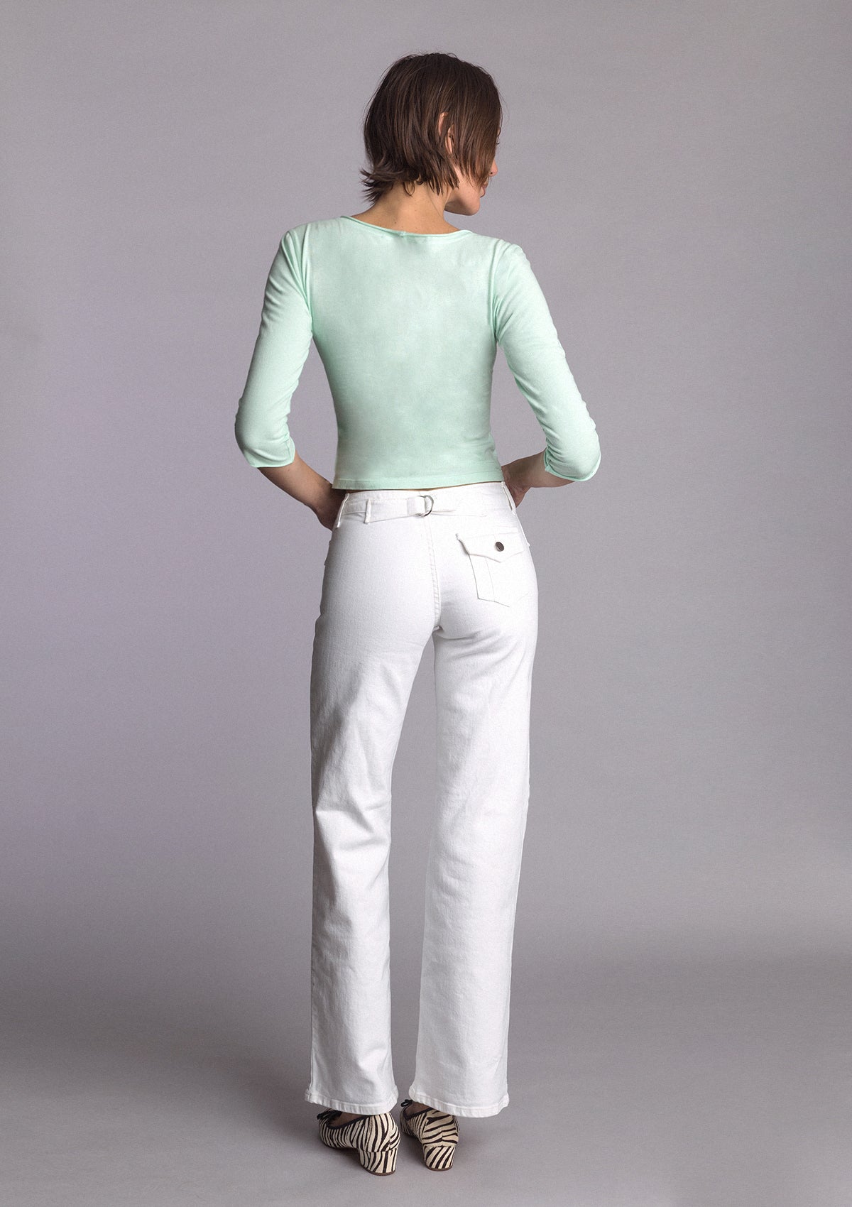 Patch Pocket Bob Jean - White