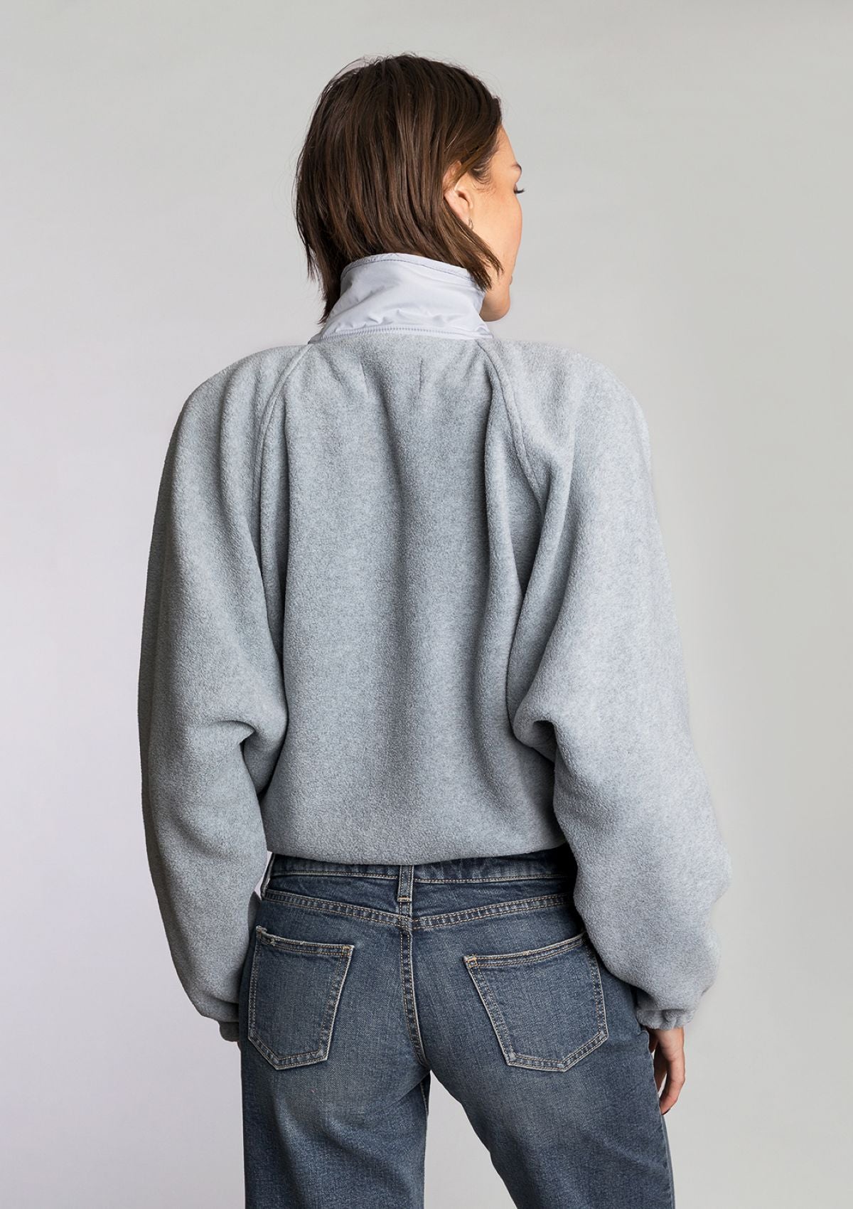 Burger Queen Polar Fleece Jacket - Grey Marle
