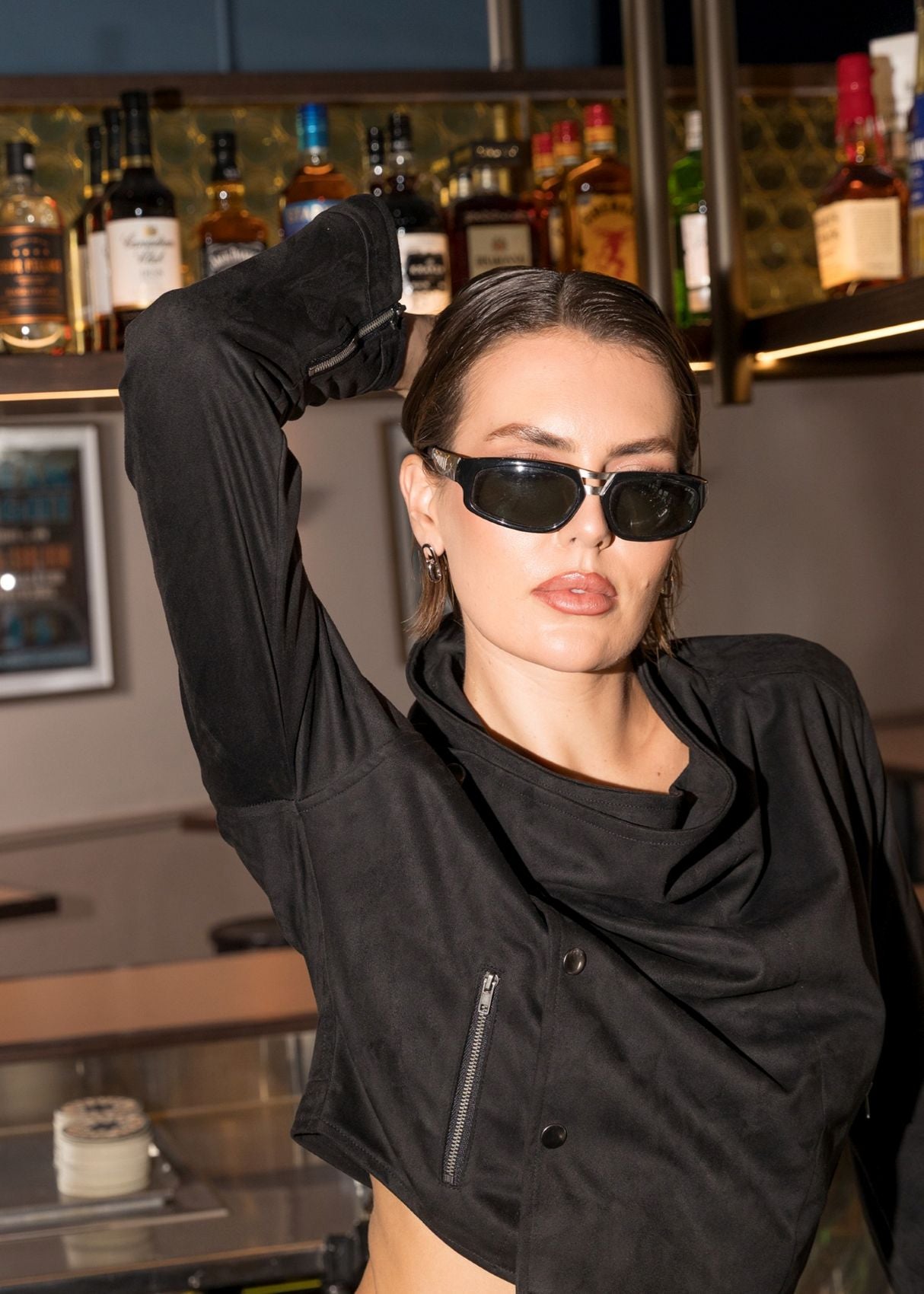 Shrunken Funnel Neck Jacket