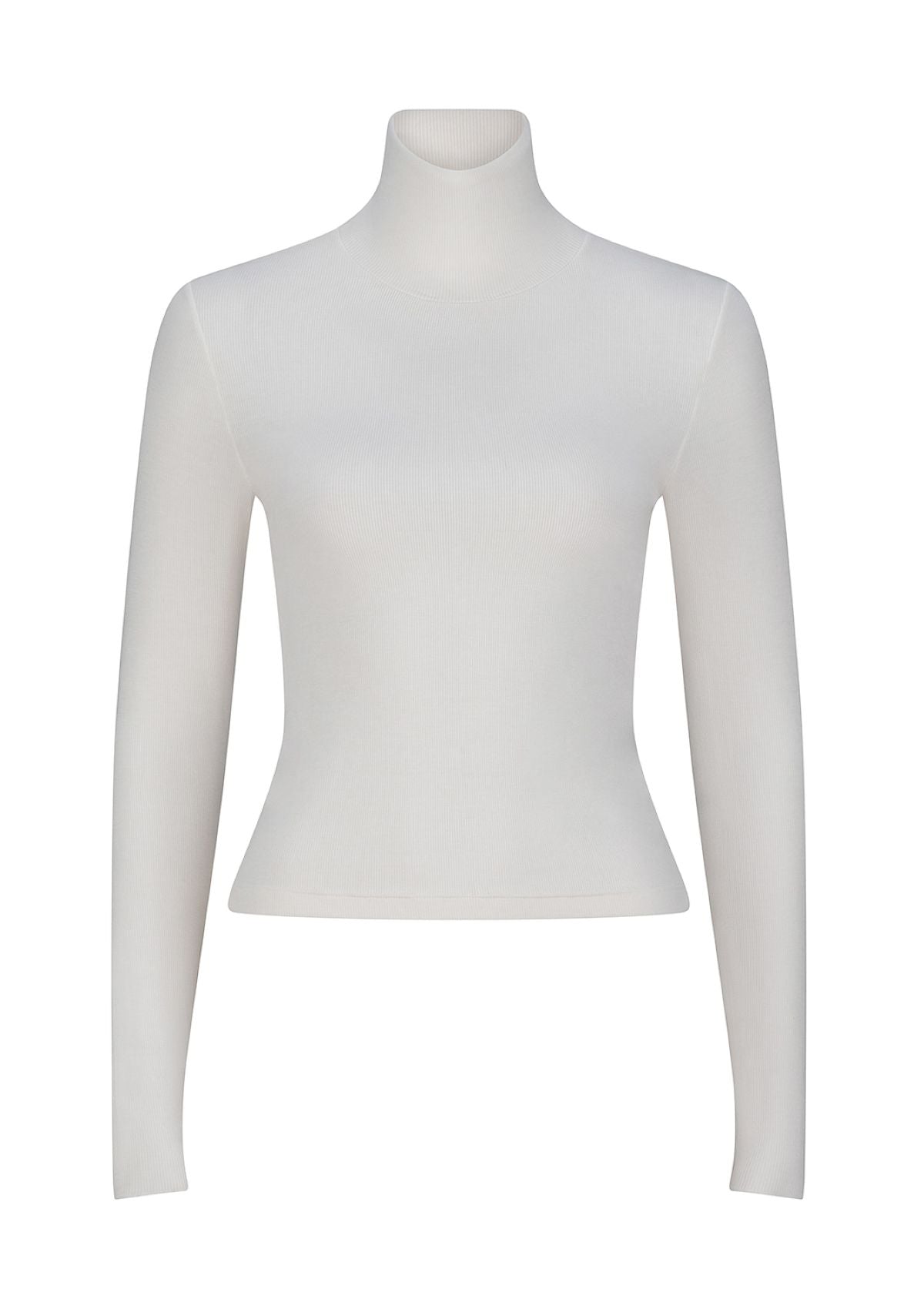 Secret Agent Rib Turtleneck Top - Vanilla
