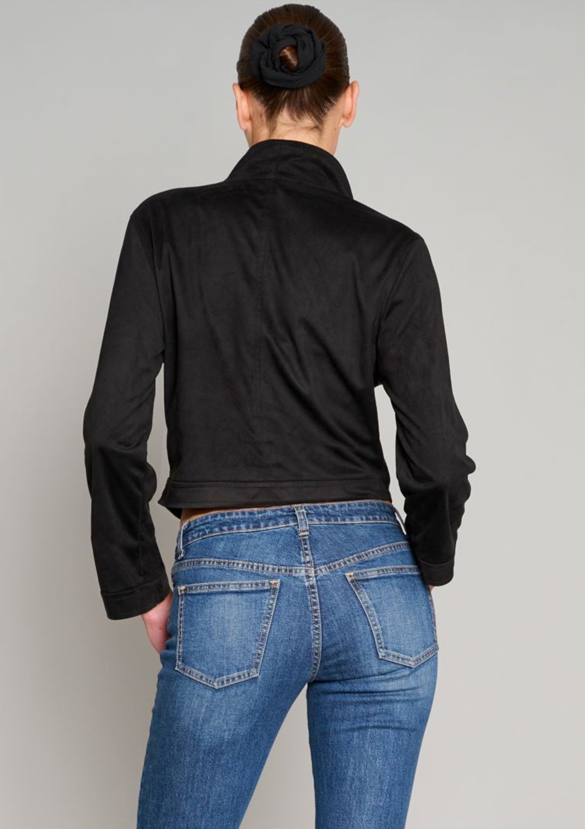 Shrunken Funnel Neck Jacket - Black