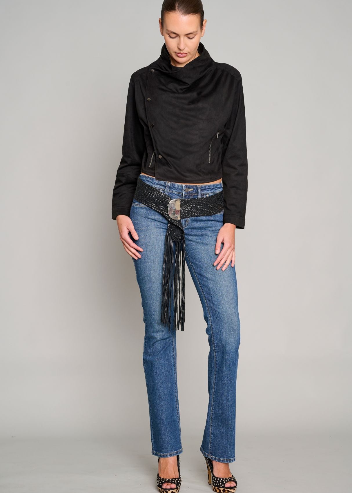 Shrunken Funnel Neck Jacket