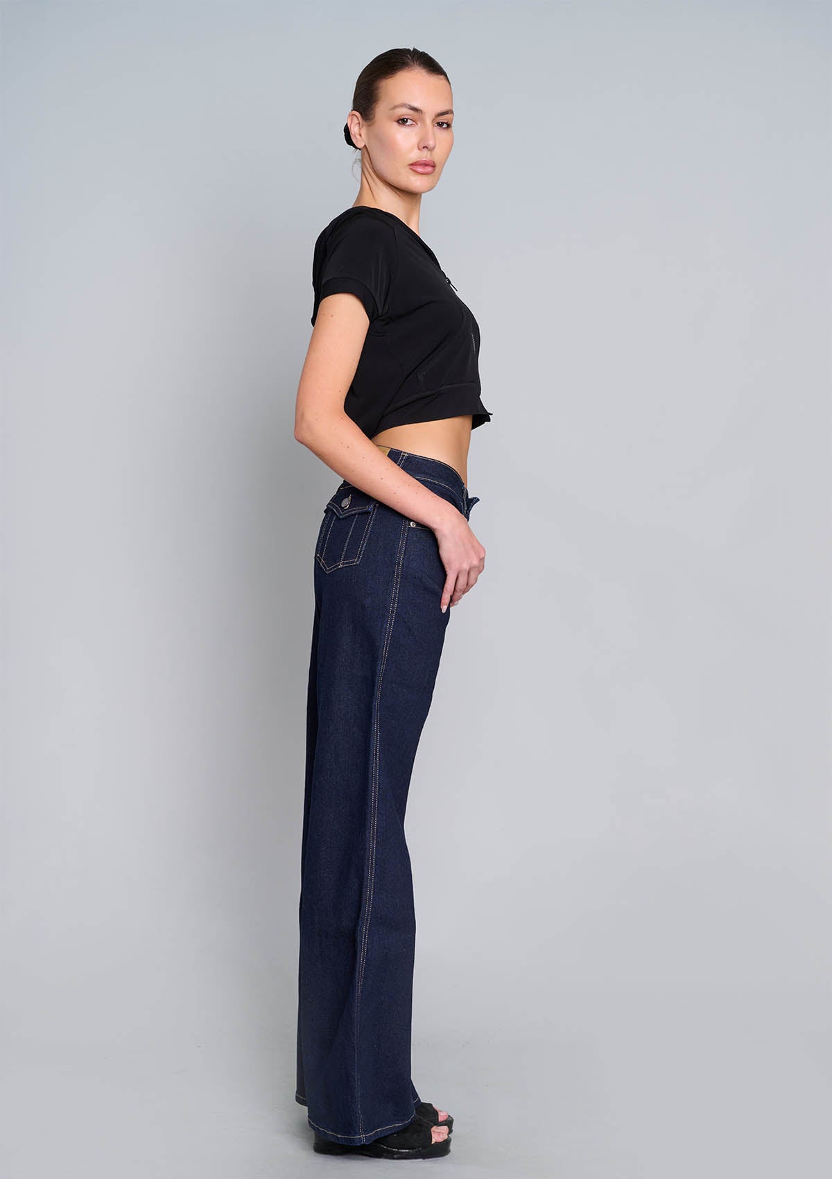 Bob Super Wide Jean - Dark Ink Wash