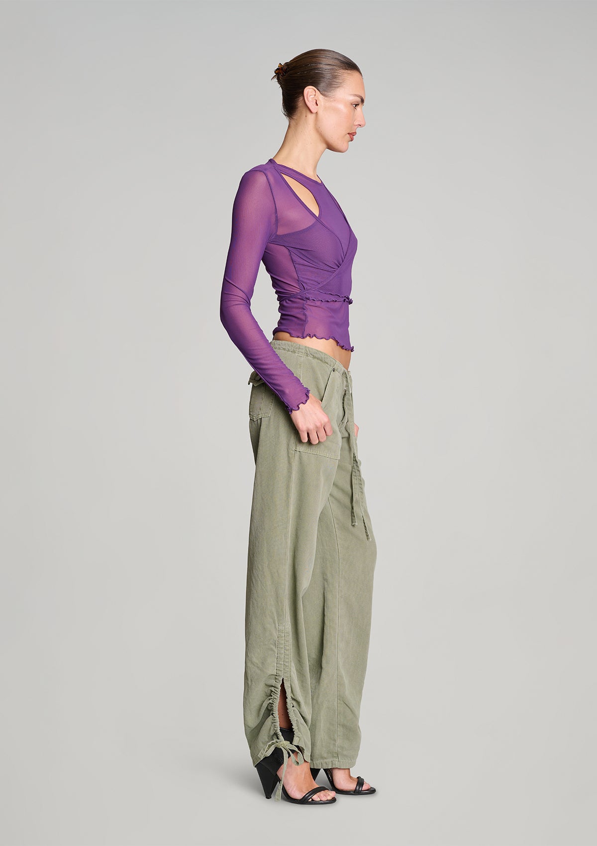 Wrap It Up Mesh Top - Mulberry
