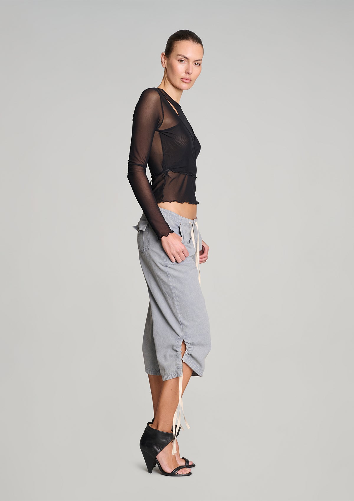 Wrap It Up Mesh Top - Black