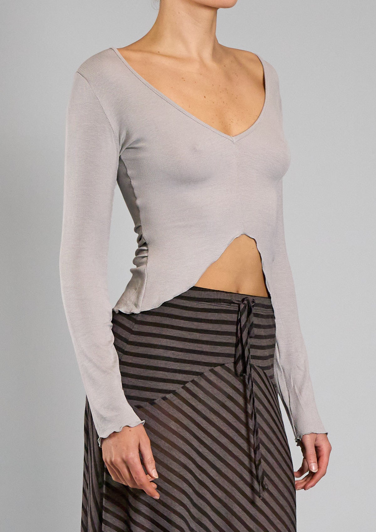Rosie Rib Top - Grey