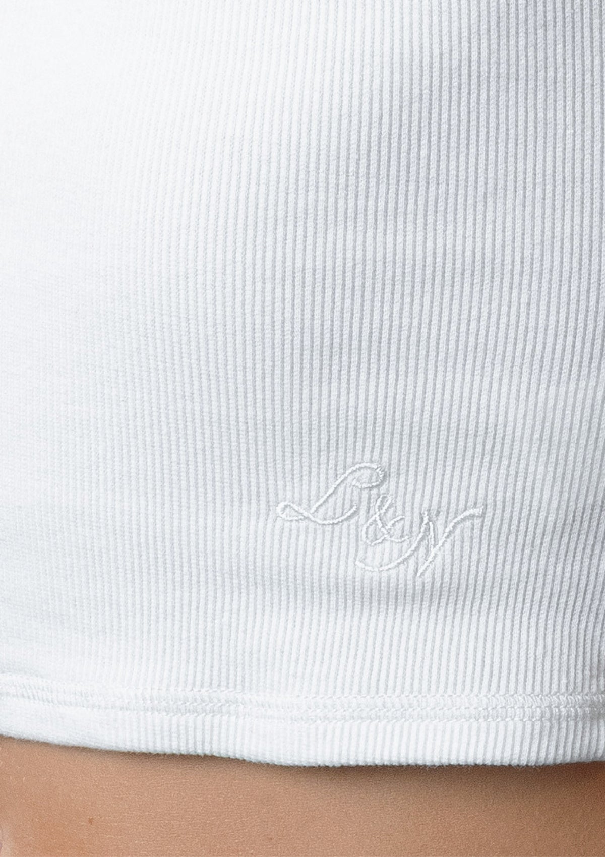 Min Rib Raglan Tee - White