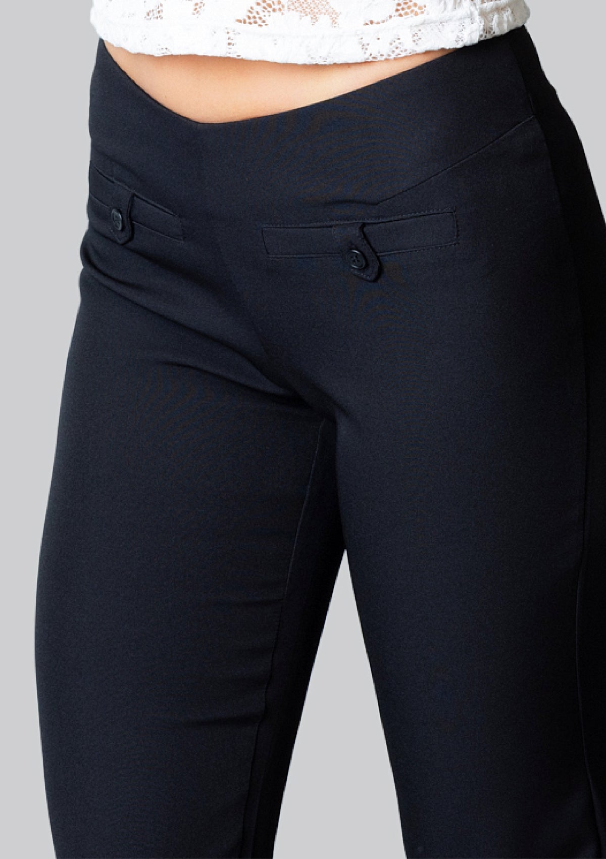 The Motor Running Loop and Button Front Pant - Black