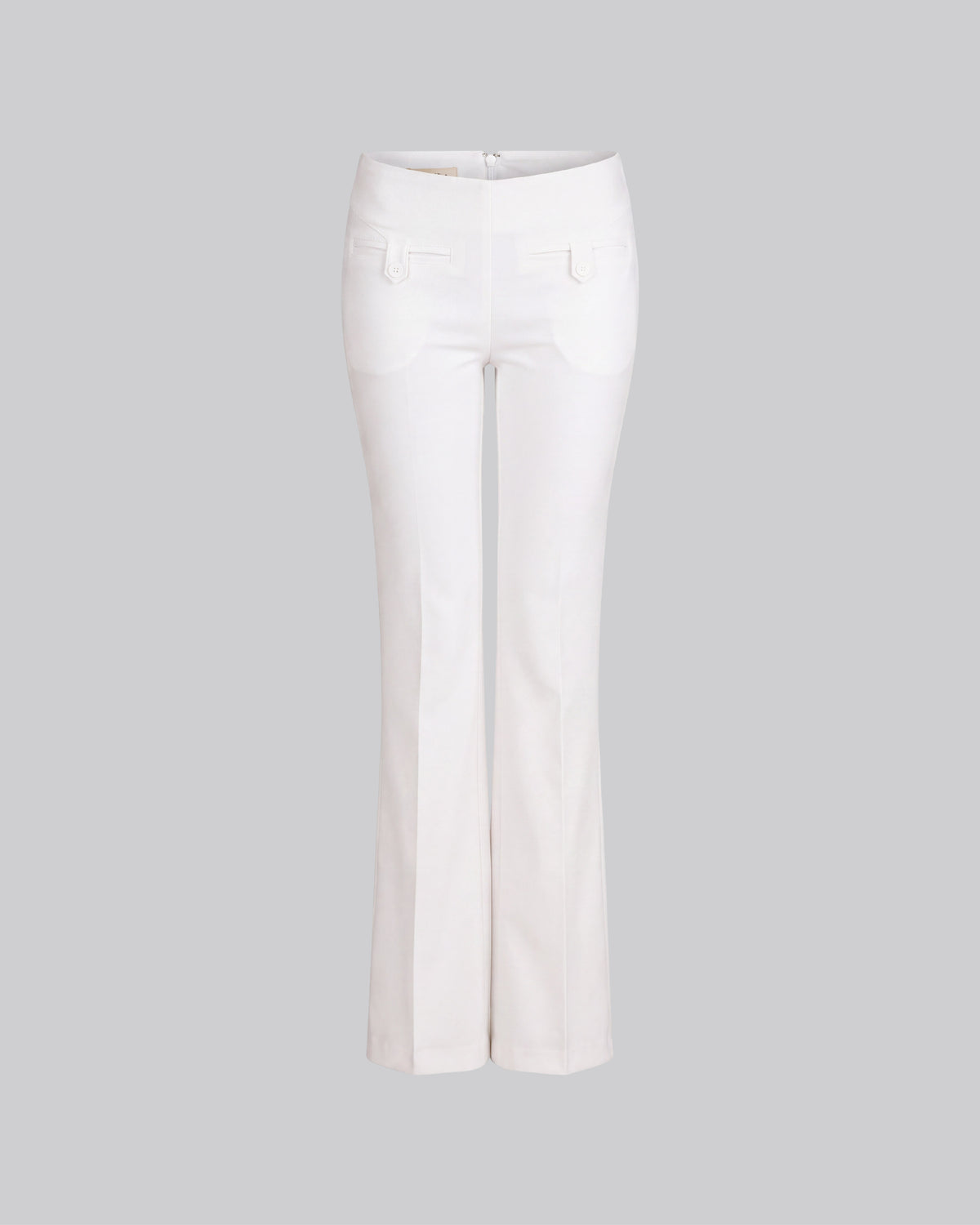 The Motor Running Loop and Button Front Pant - White