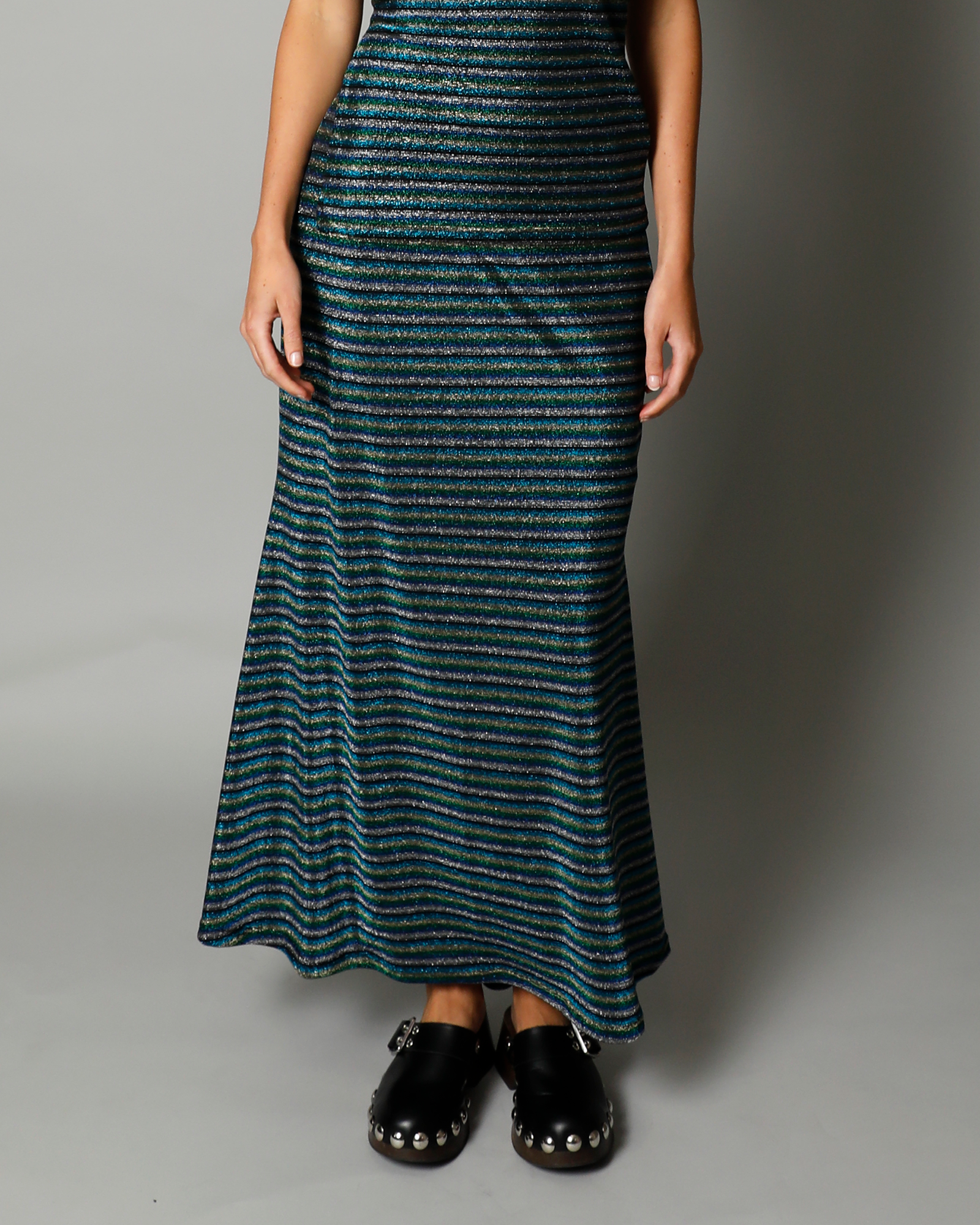 Pearl Lurex Maxi Skirt - Paradise Stripe