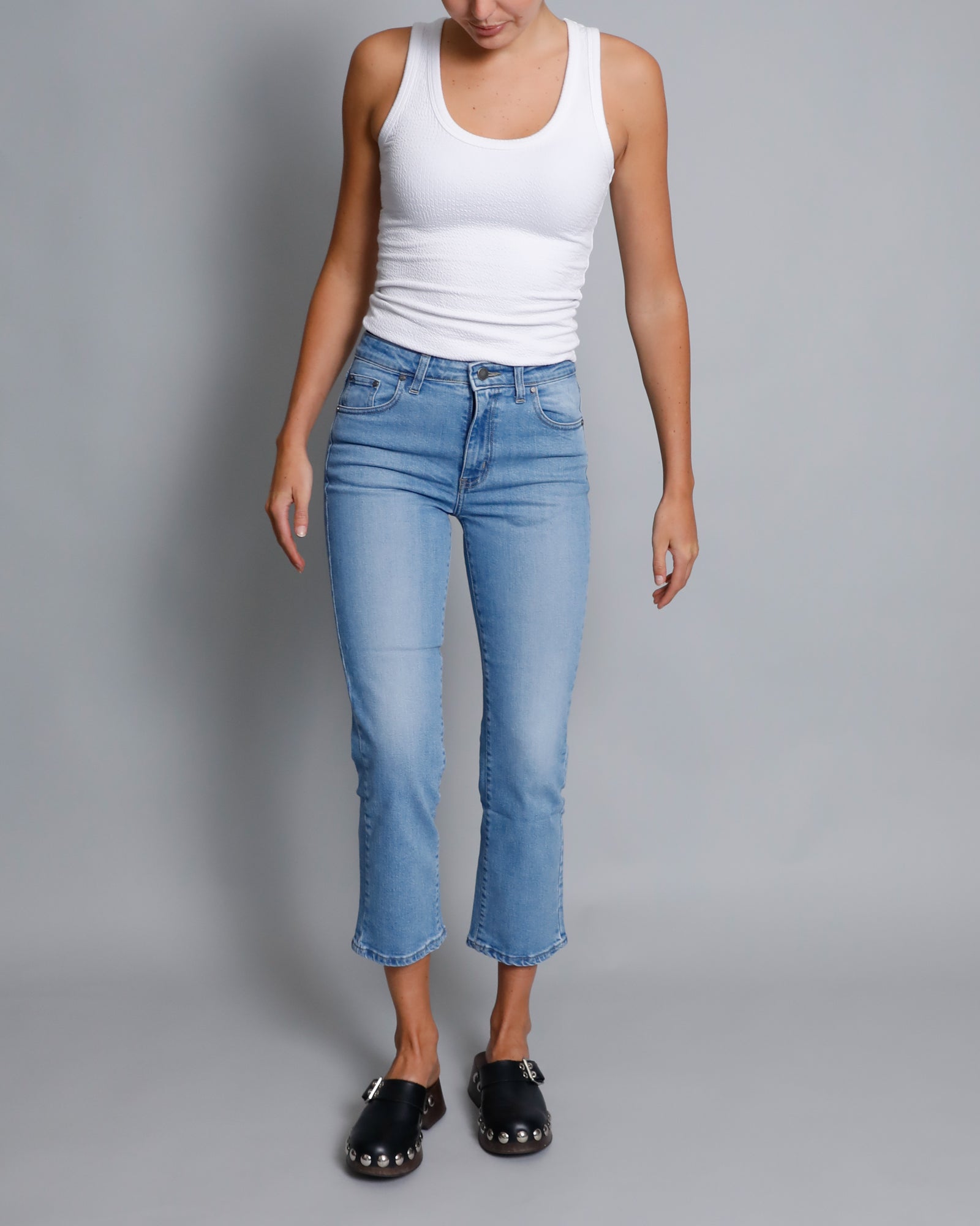 Rodger Crop Flare Jean - Pale Wash