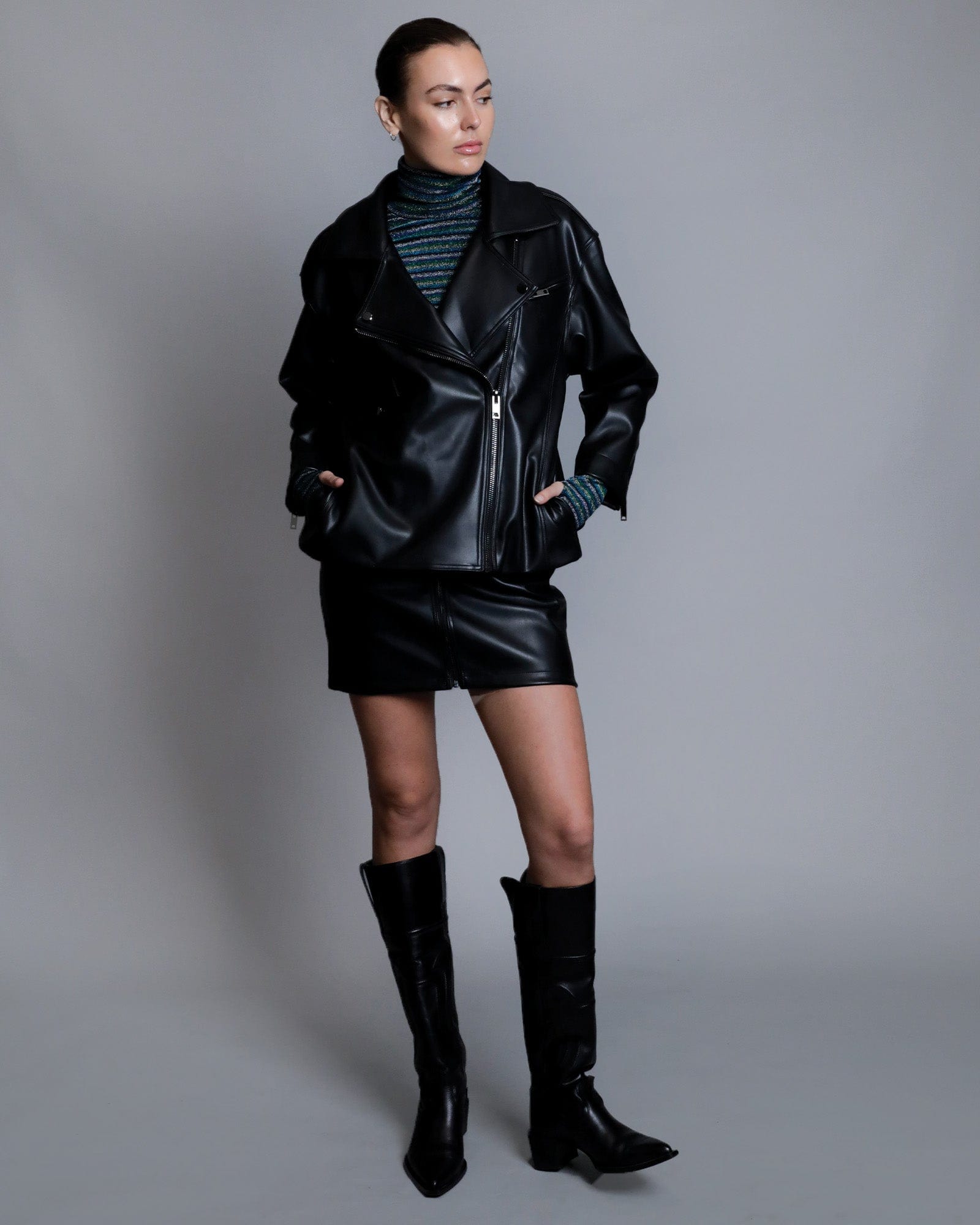 Julia Moto Skirt - Black