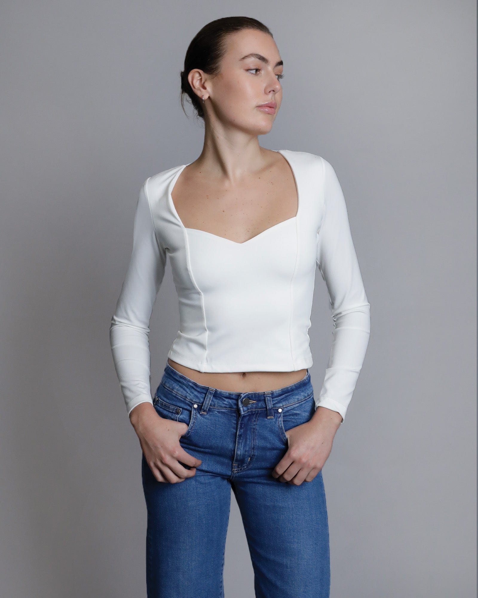 Lindsey Sweetheart Top - White